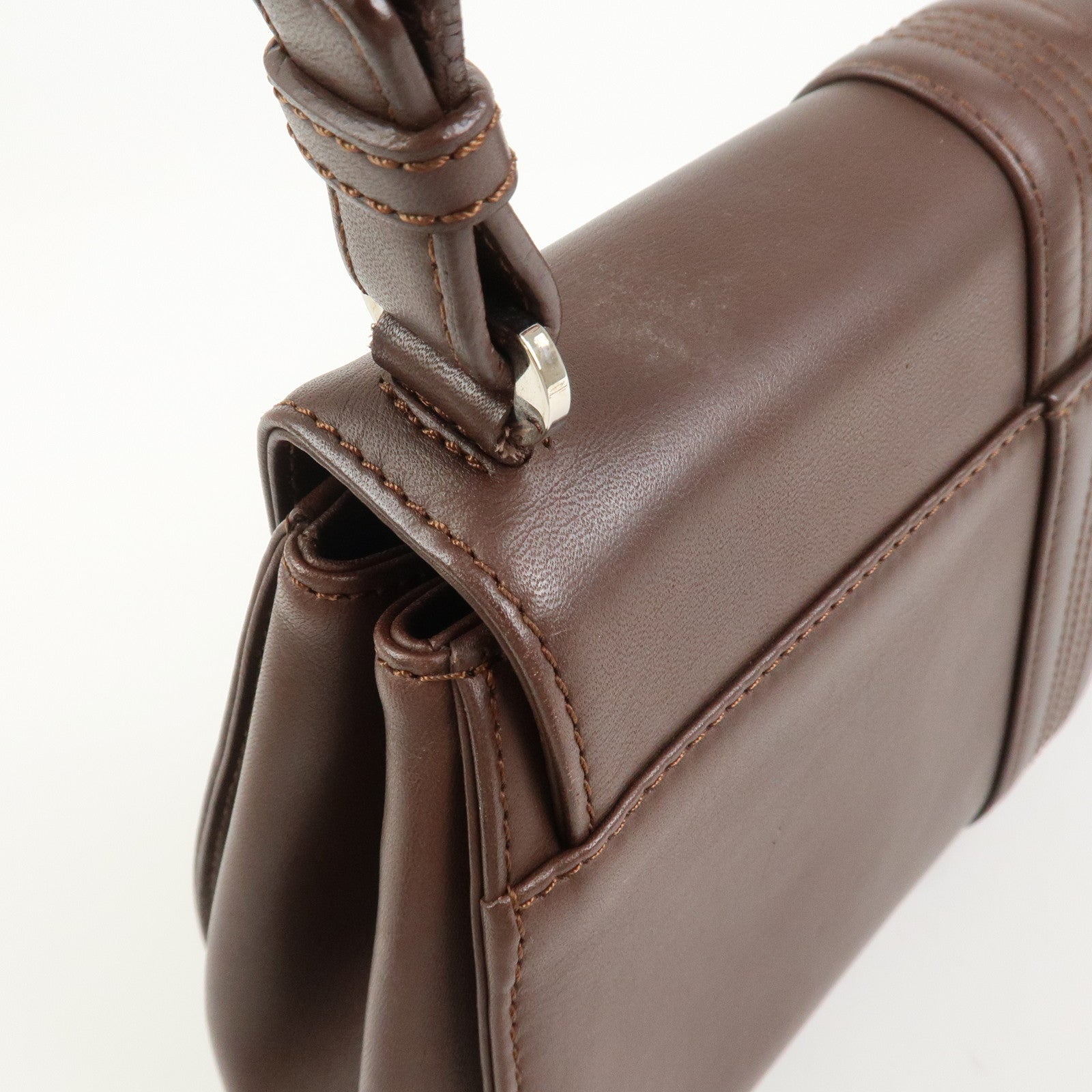 LOEWE Anagram Leather Hand Bag Shoulder Bag Brown