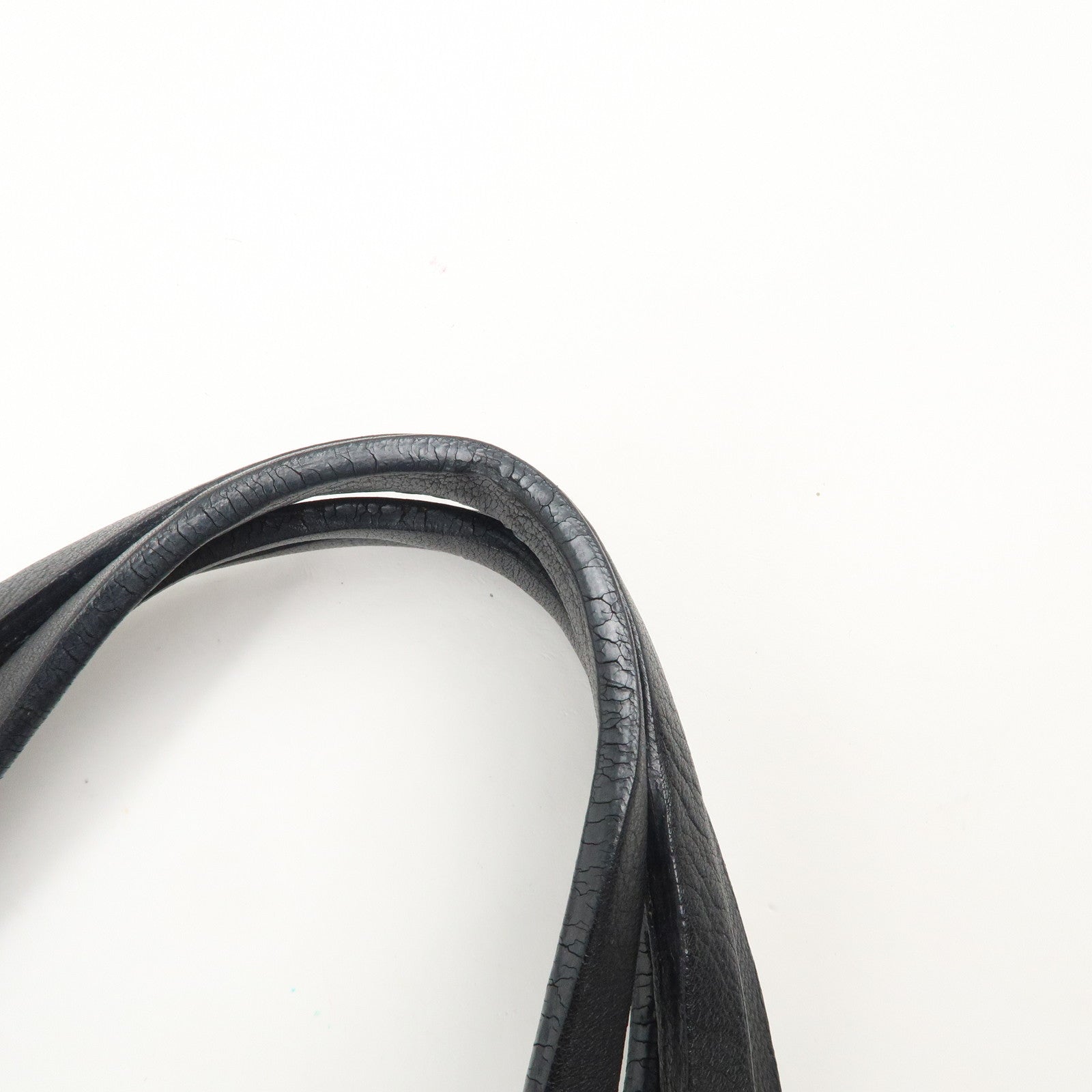 LOEWE Logo Leather Tote Bag Hand Bag Shoulder Bag Black