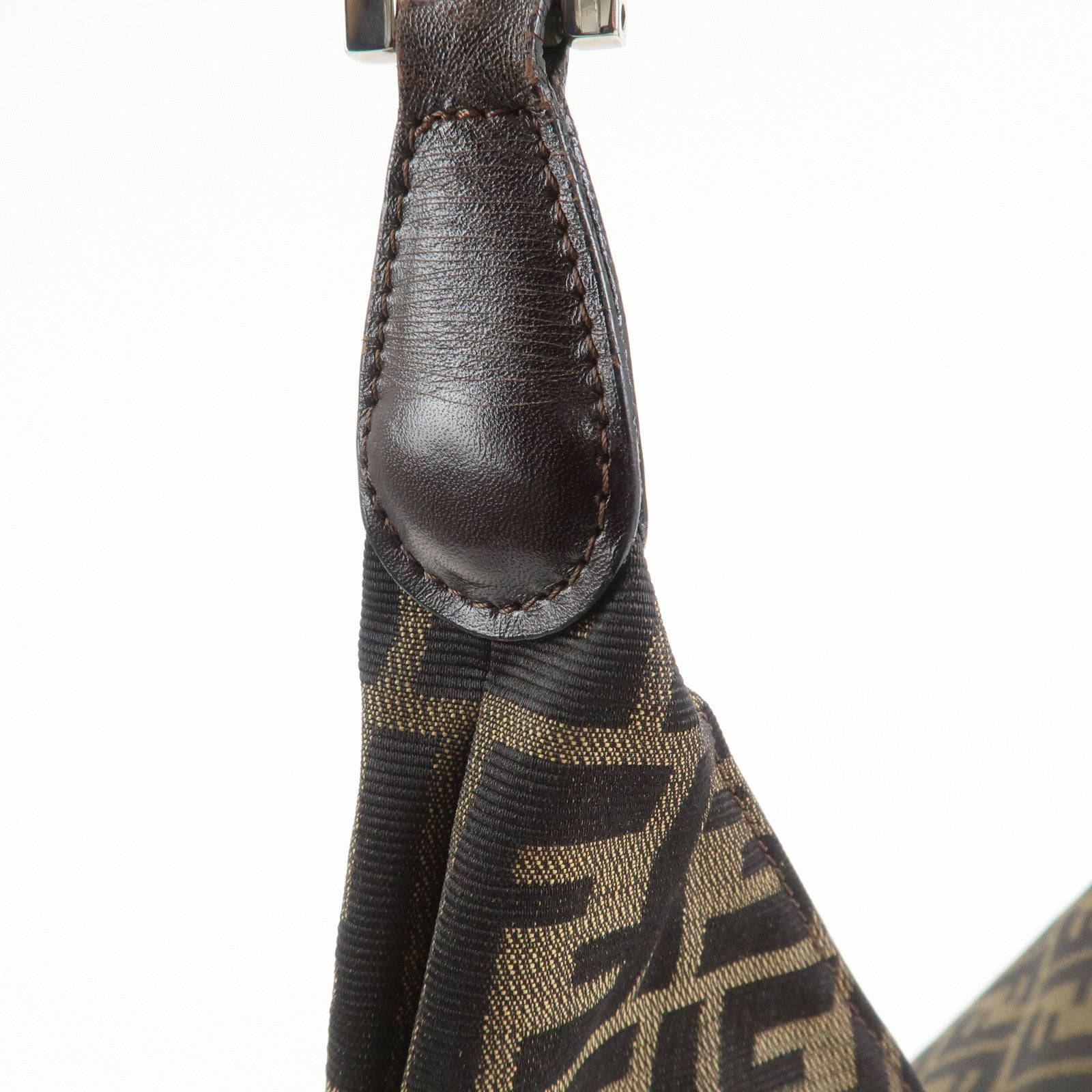 FENDI Zucca Canvas Leather Shoulder Bag Hand Bag Brown 83150870992