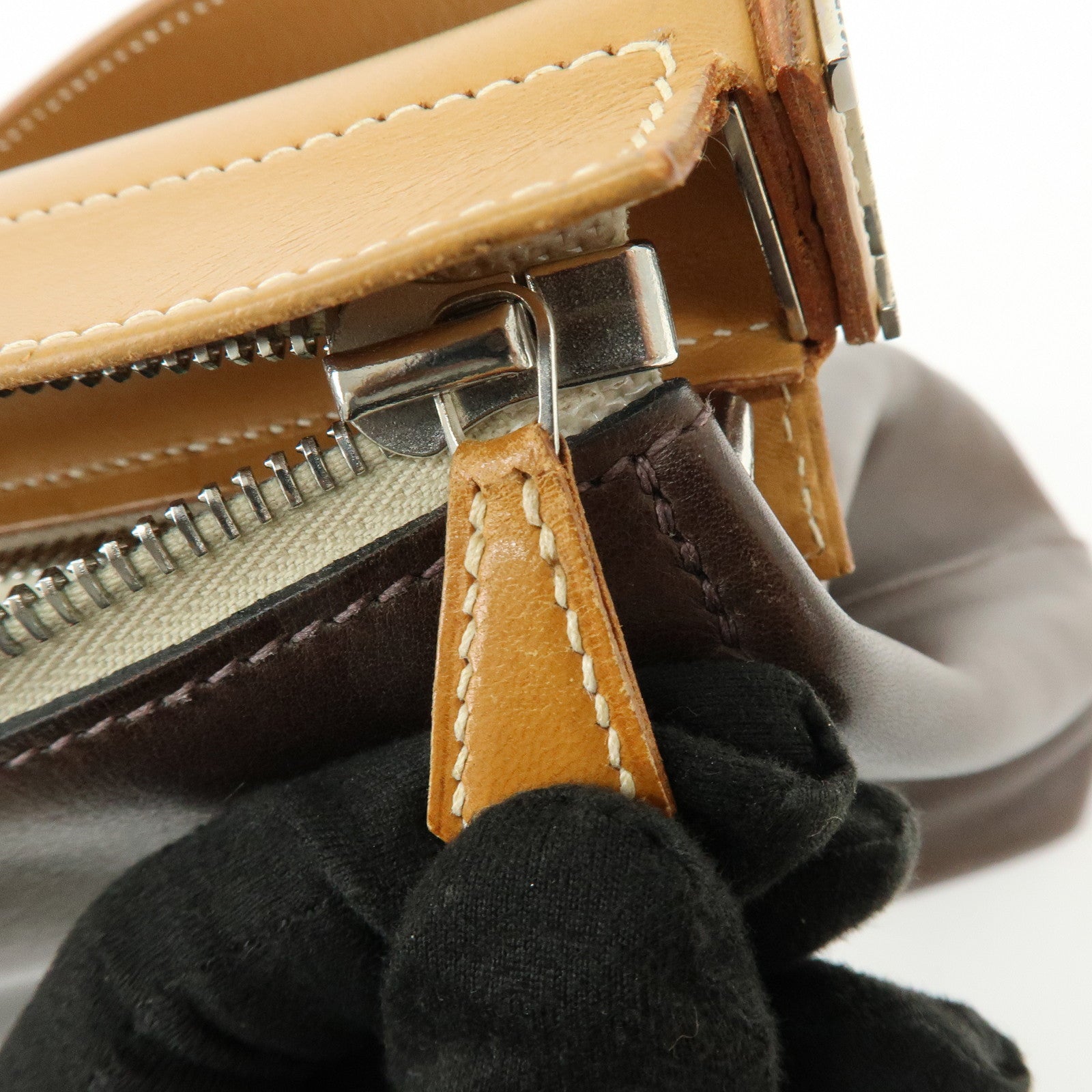 HERMES Yo Bag Crinoline Calf Leather ▢G Stamped Shoulder Bag Brown