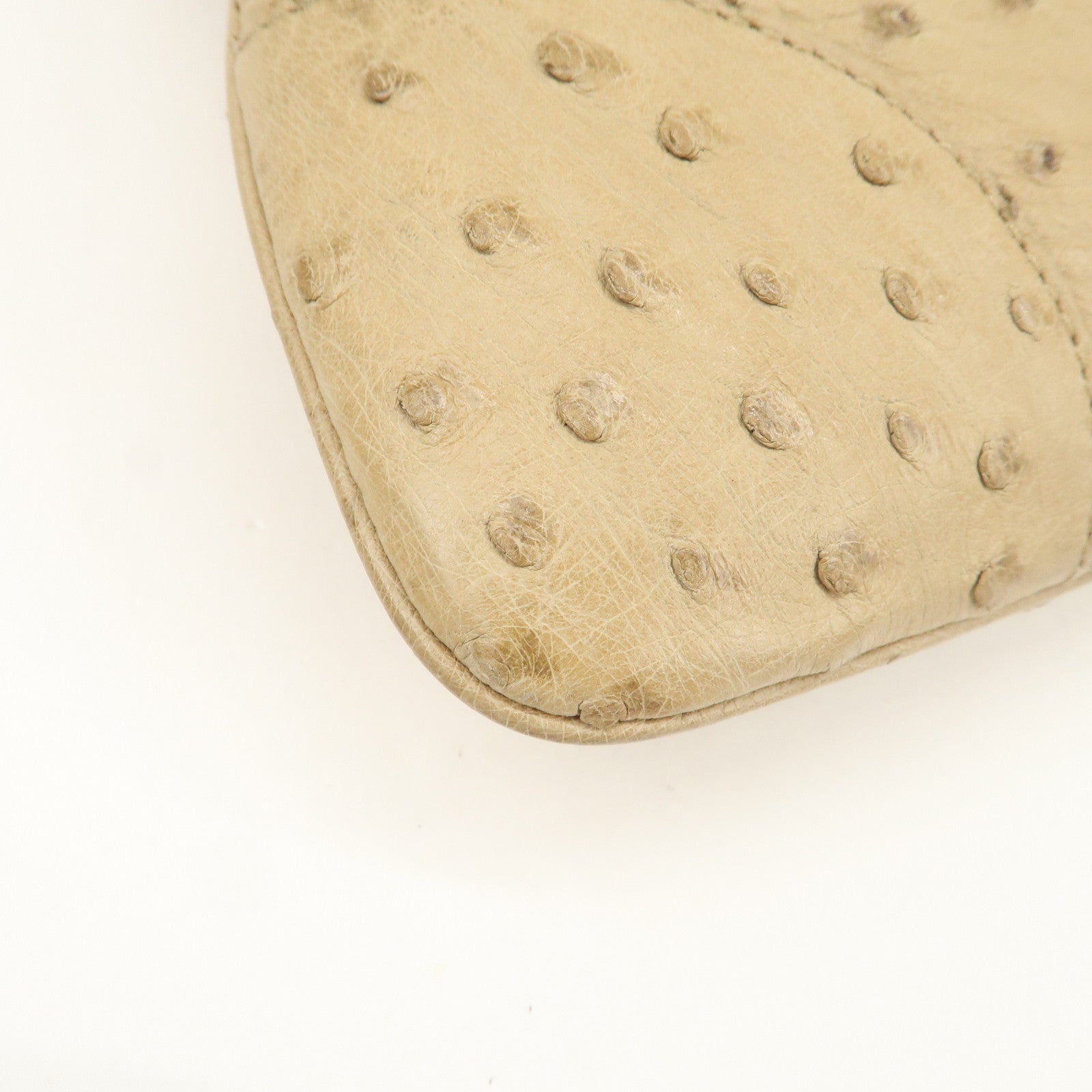 GUCCI Kandensky Leather Shoulder Bag Hand Bag Beige 001・4057