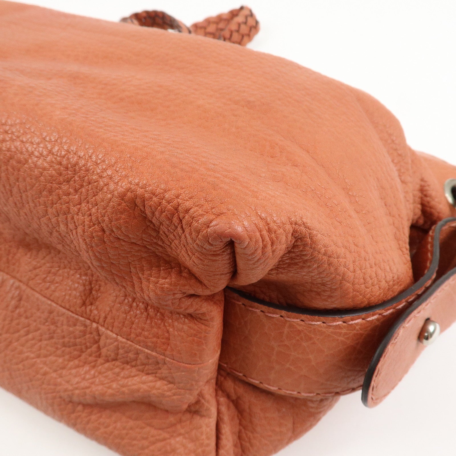 GUCCI Bamboo Leather Boston Bag Shoulder Bag Coral 232959