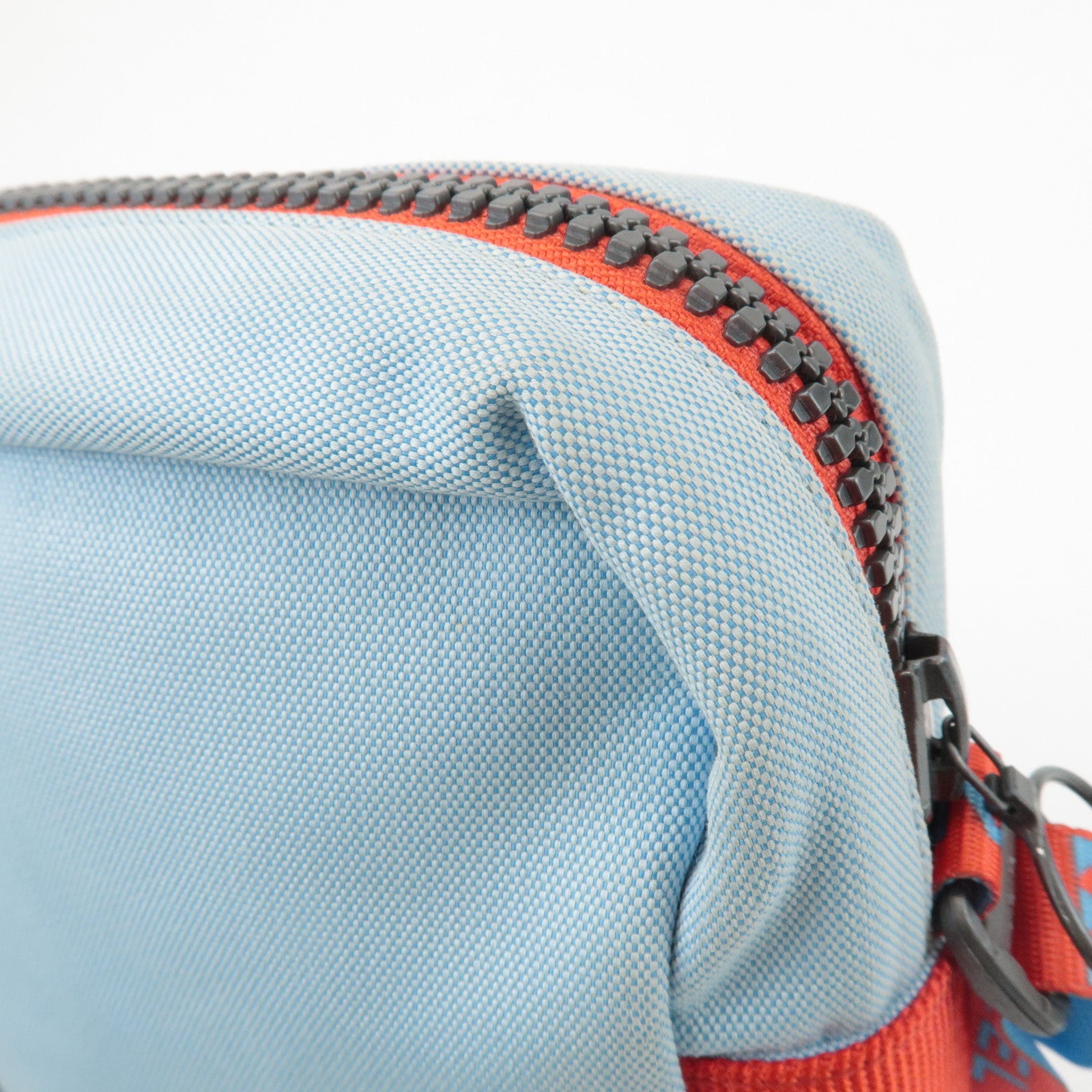 CHANEL Sportsline COCO Mark Nylon Canvas Shoulder Bag Red Blue Used