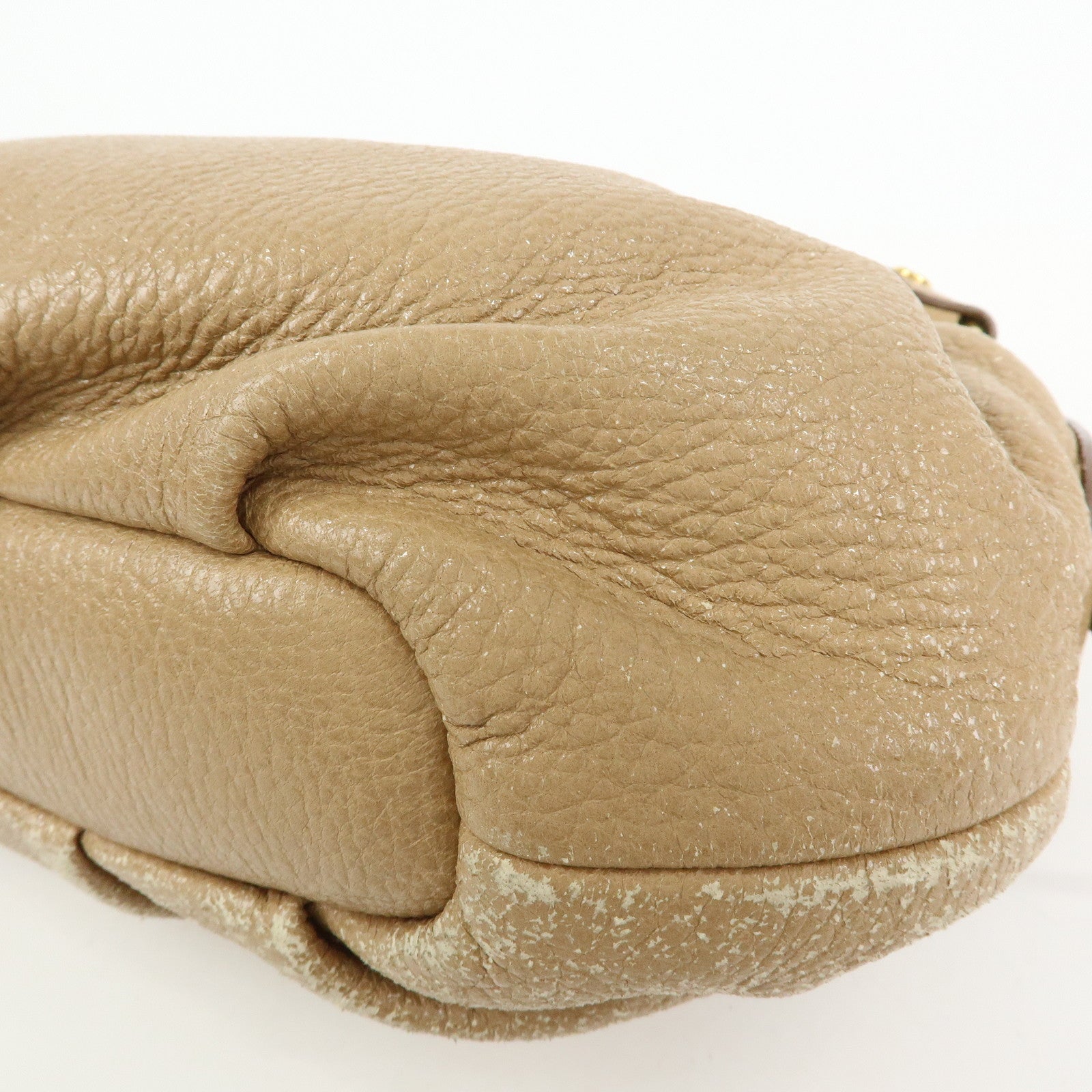 PRADA Logo Leather Chain One Shoulder Bag Light Brown BR4243