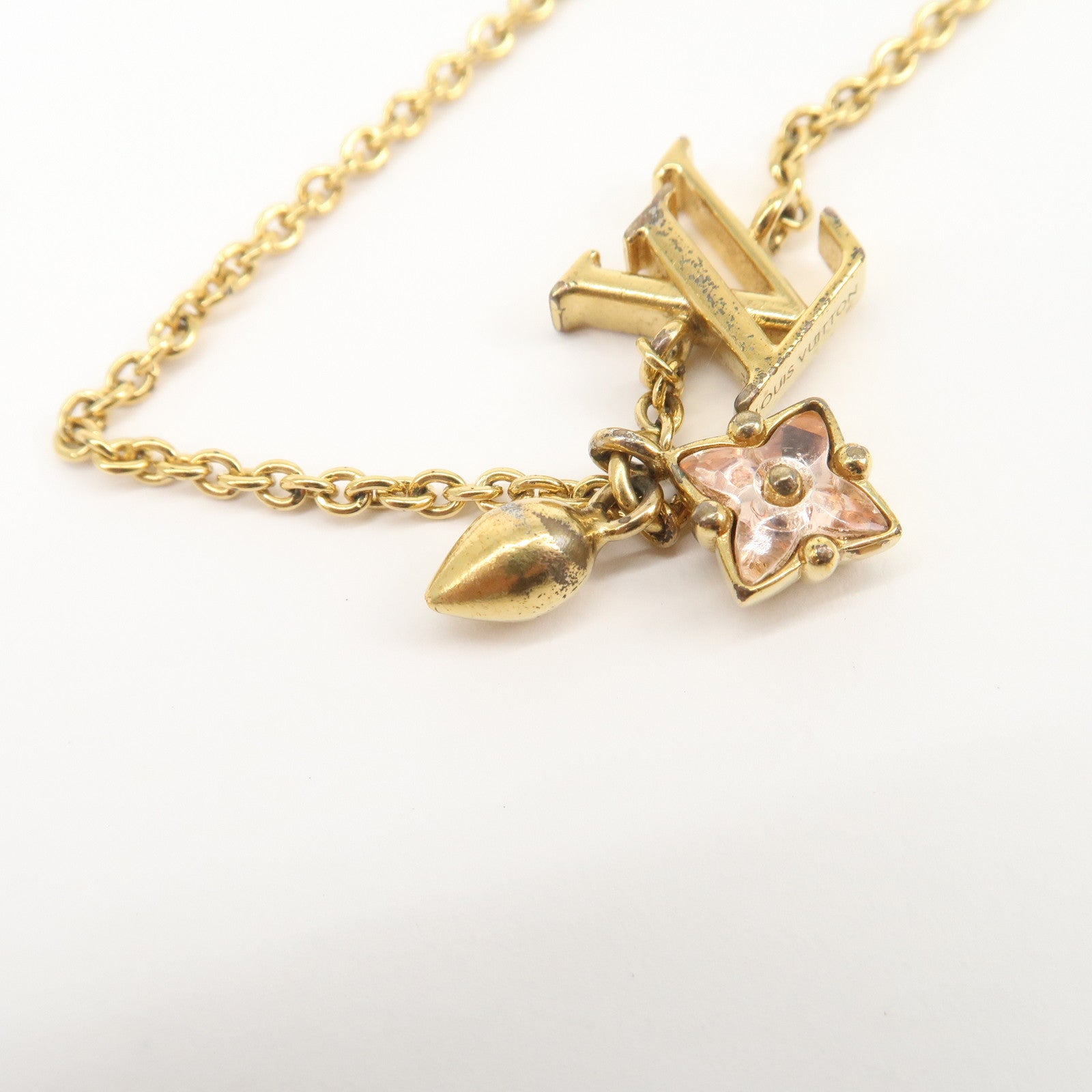 Louis Vuitton Loulougram LV Logo Metal Bracelet Gold M00801