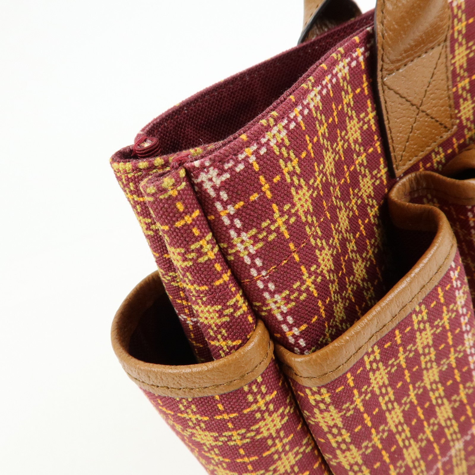 GUCCI Children’s Canvas Leather Tote Bag Bordeaux Brown 628150