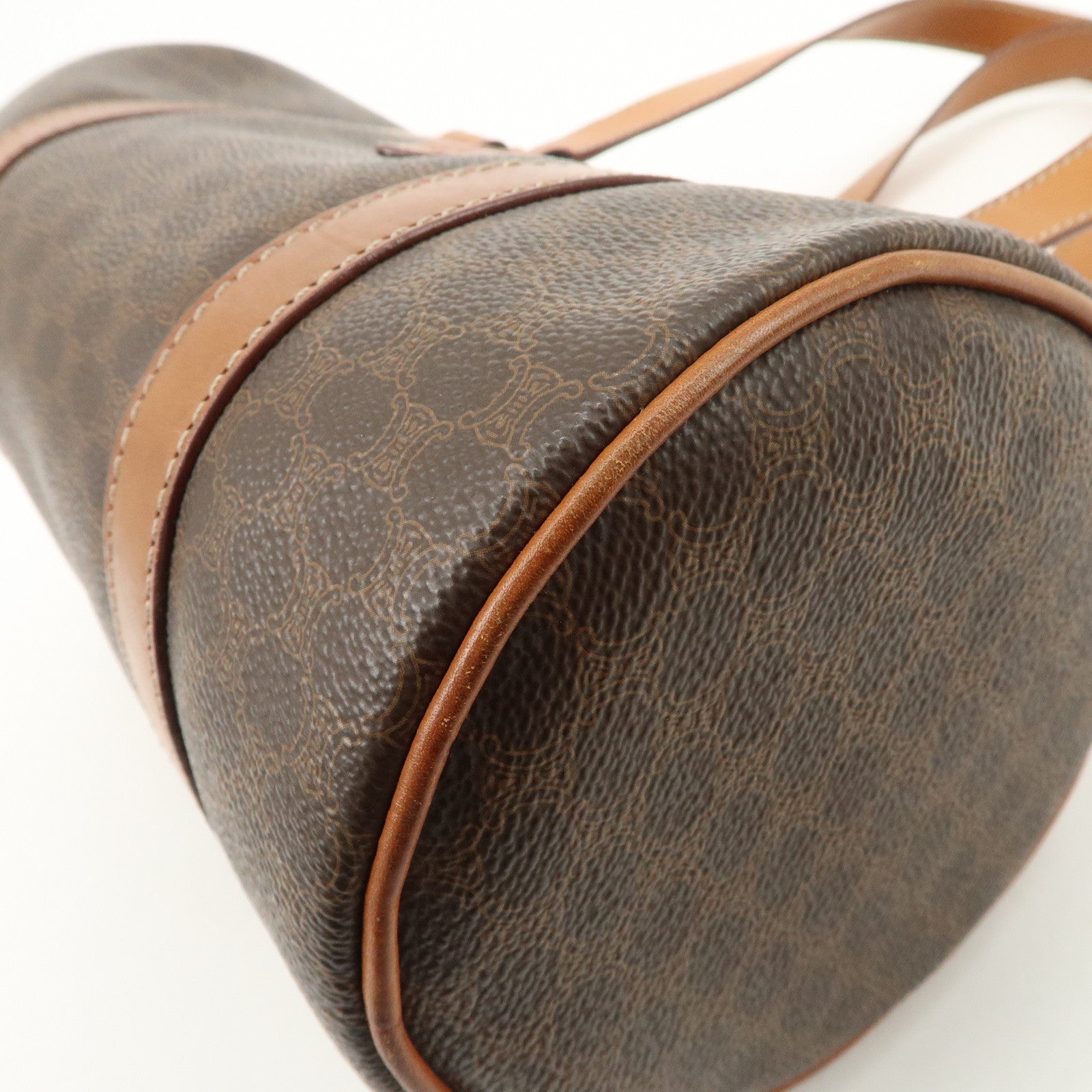 CELINE Macadam PVC Leather Hand Bag Shoulder Bag Brown