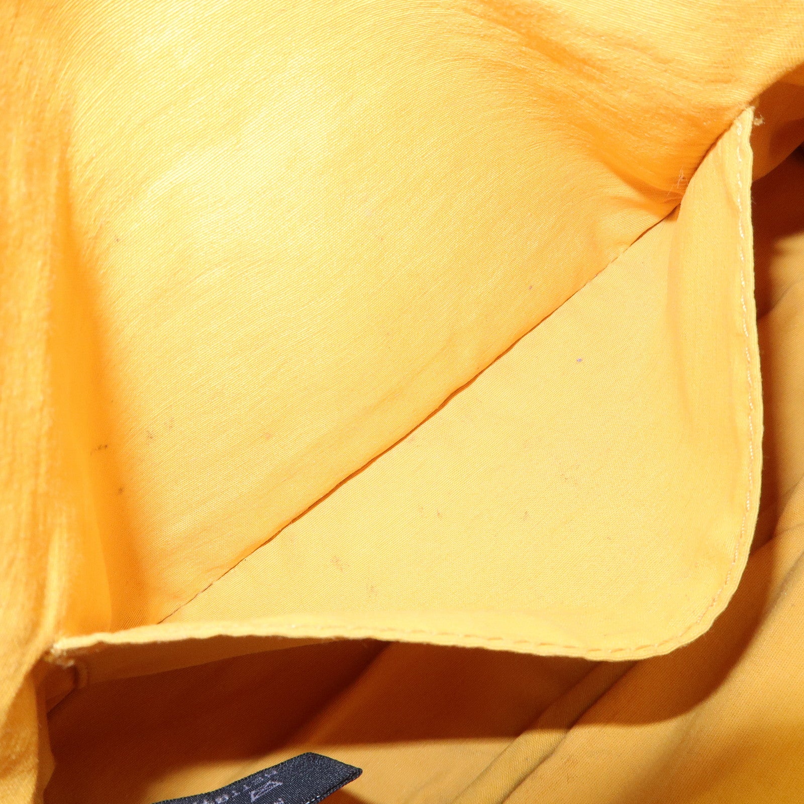 HERMES Set of 2 Leather Canvas Pouch Cosmetic Pouch Pink Yellow Used