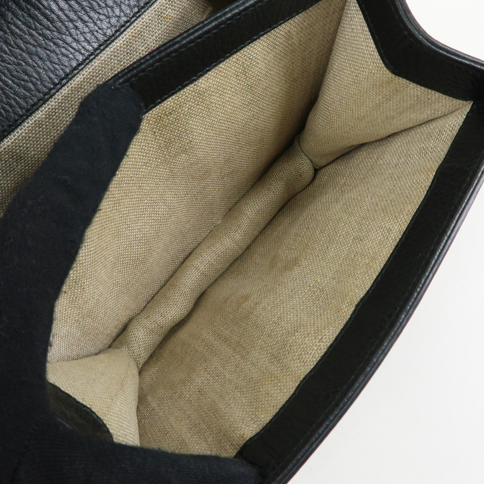 GUCCI Interlocking G Leather Chain Shoulder Bag Black 510304