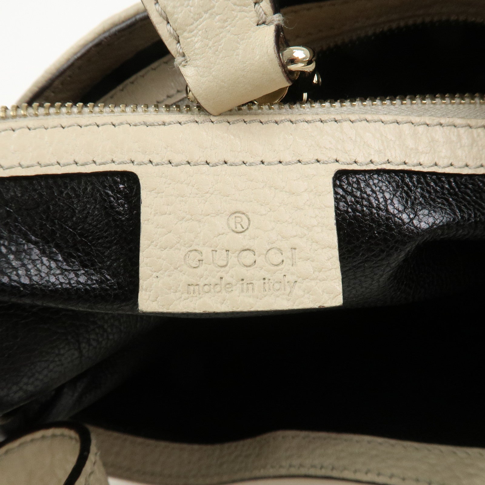 GUCCI New Jackie Leather Shoulder Bag Hand Bag Ivory 137335