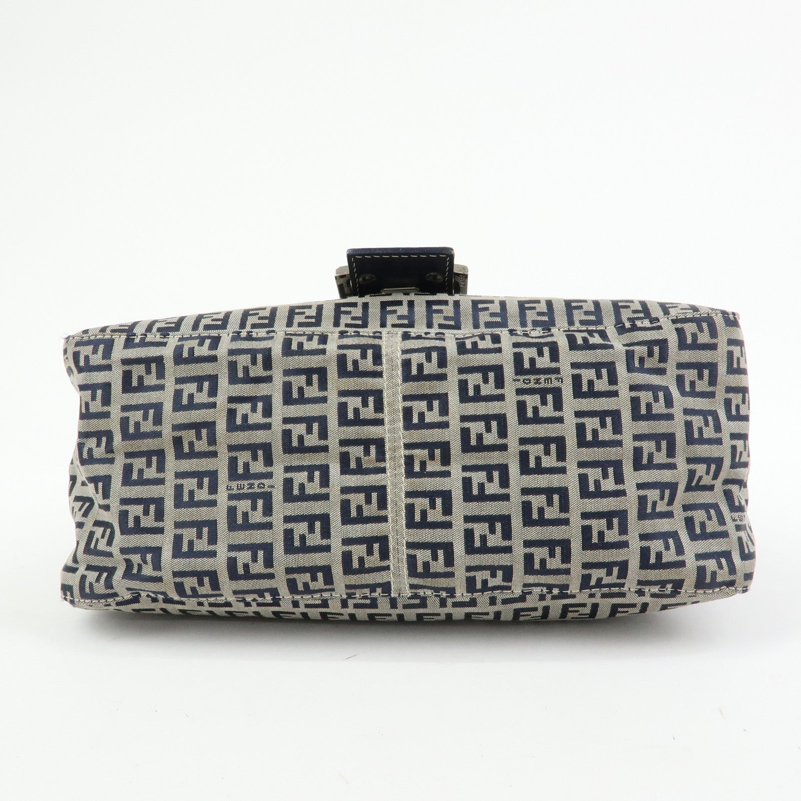 FENDI Zucchino Mamma Baguette Canvas Leather Shoulder Bag 26325 Auth Used F/S