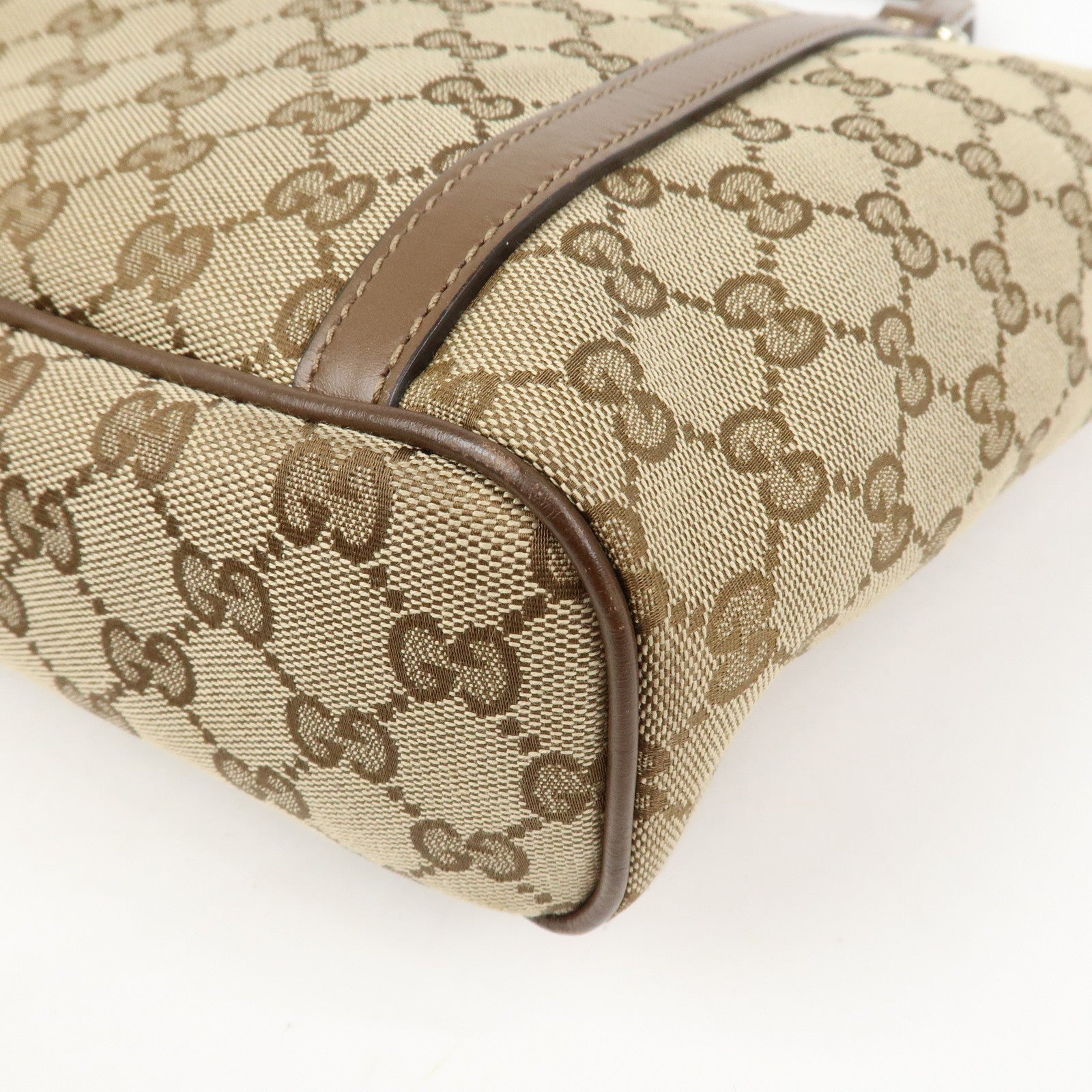 GUCCI GG Monogram Canvas Leather 2Way Tote Bag Beige Brown 388929