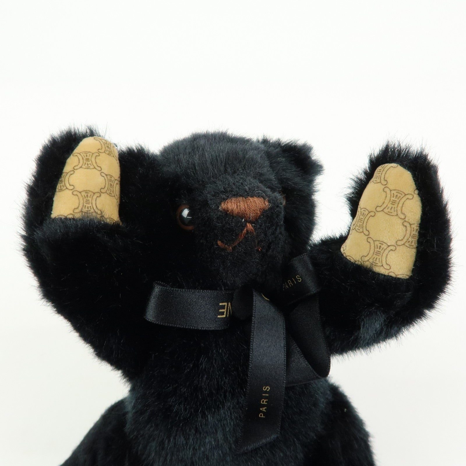 CELINE Macadam Teddy Bear Polyester Stuffed Animal Black