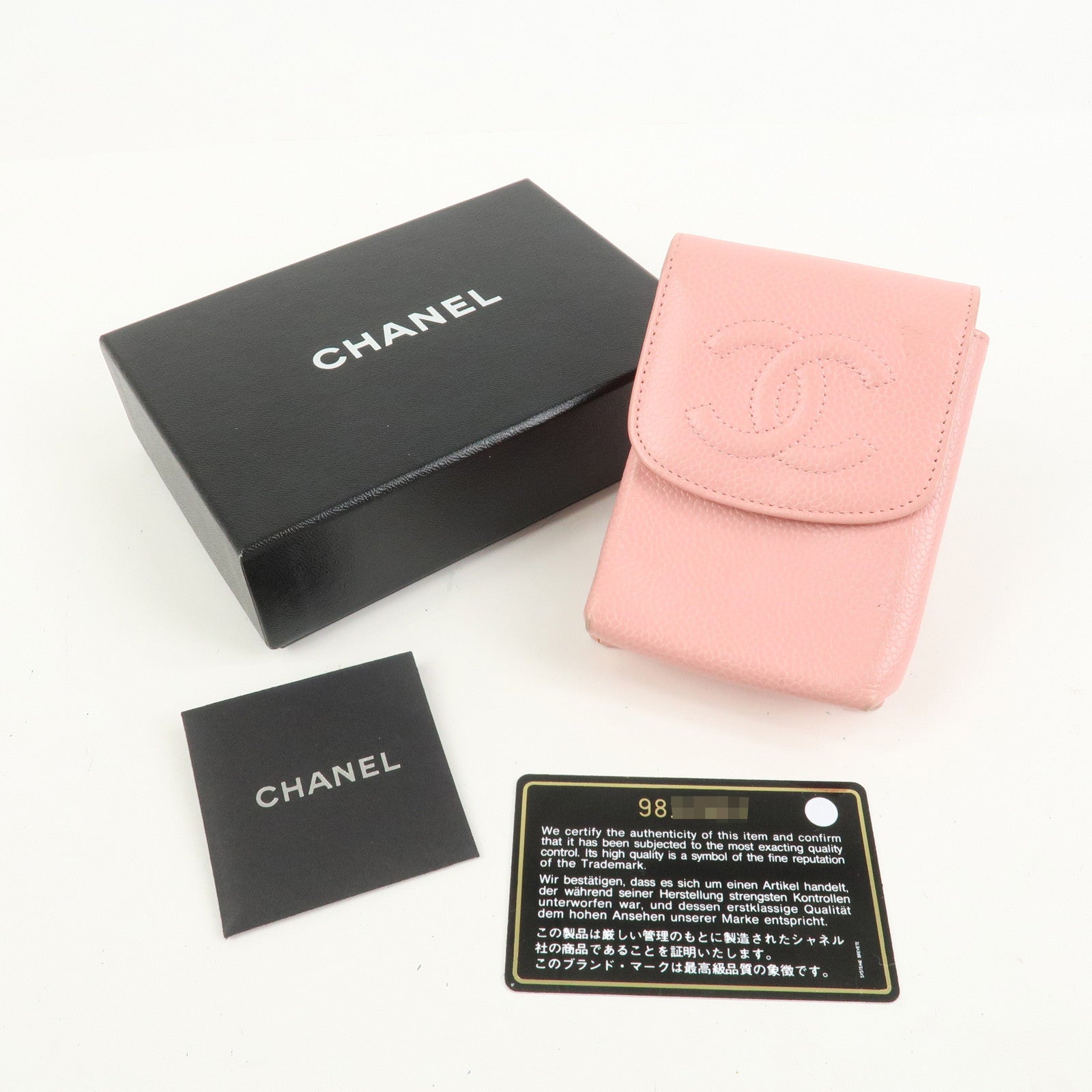 CHANEL COCO Mark Caviarskin Cigarette Case Pink