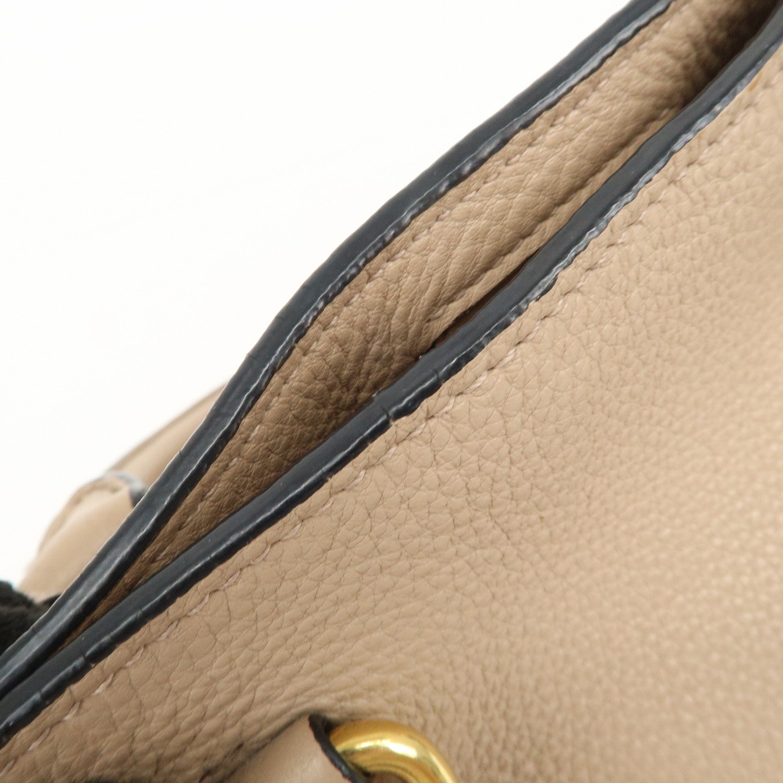 PRADA Logo Leather 2Way Shoulder Bag Hand Bag Pink Beige 1BG044