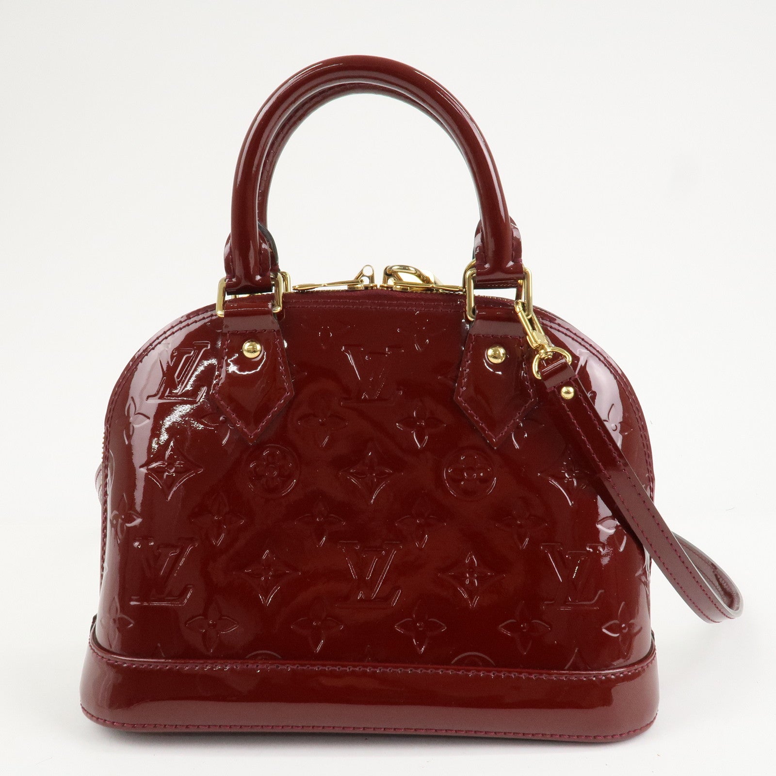 Louis Vuitton Monogram Vernis Alma BB Hand Bag Griotte M90231 Used