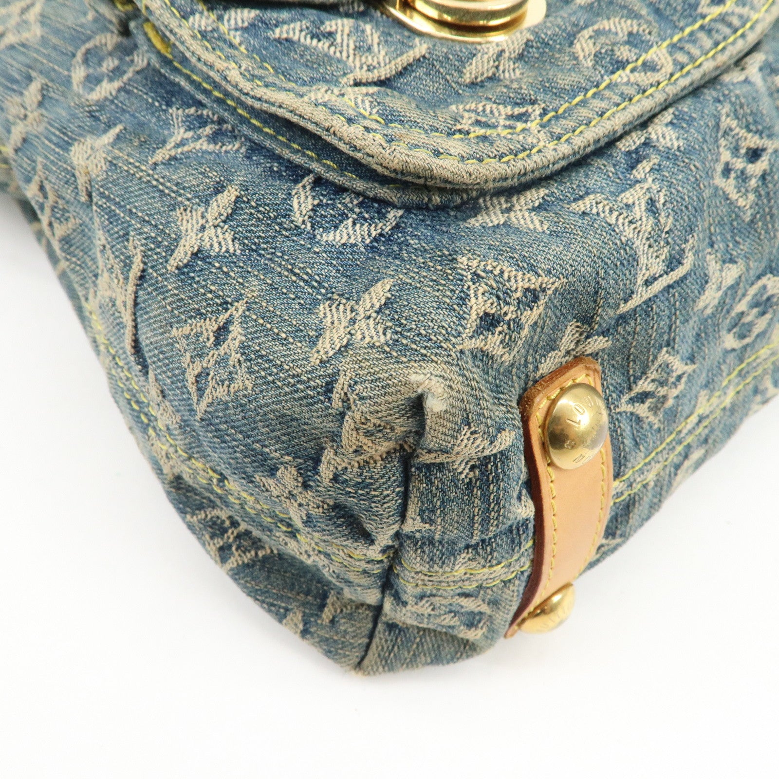 Louis Vuitton Monogram Denim Baggy GM Shoulder Bag Blue M95048