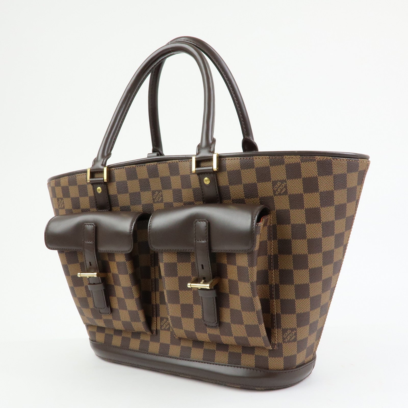 Louis Vuitton Damier Canvas Leather Manosque GM Hand Bag N51120