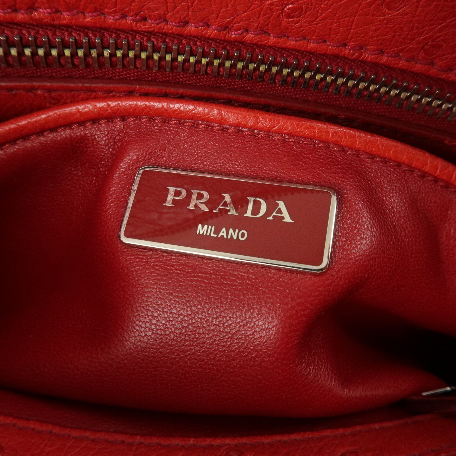 PRADA Galleria Triangle Logo Unborn Calf Leather 2Way Bag 1BA863 Used