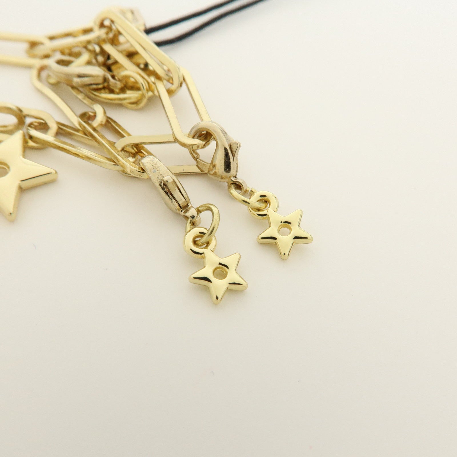 Christian Dior Star Motif CD Logo Metal Bag Charm Key Holder Gold