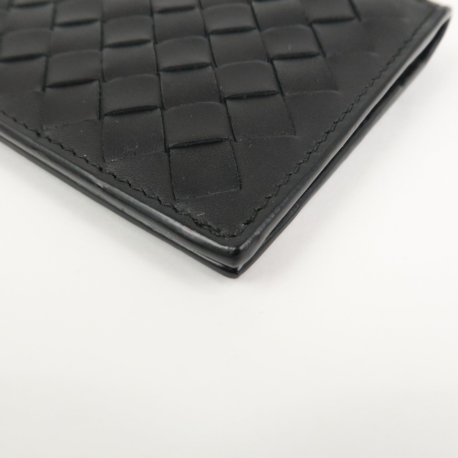 BOTTEGA VENETA Intrecciato Leather Card Case Black