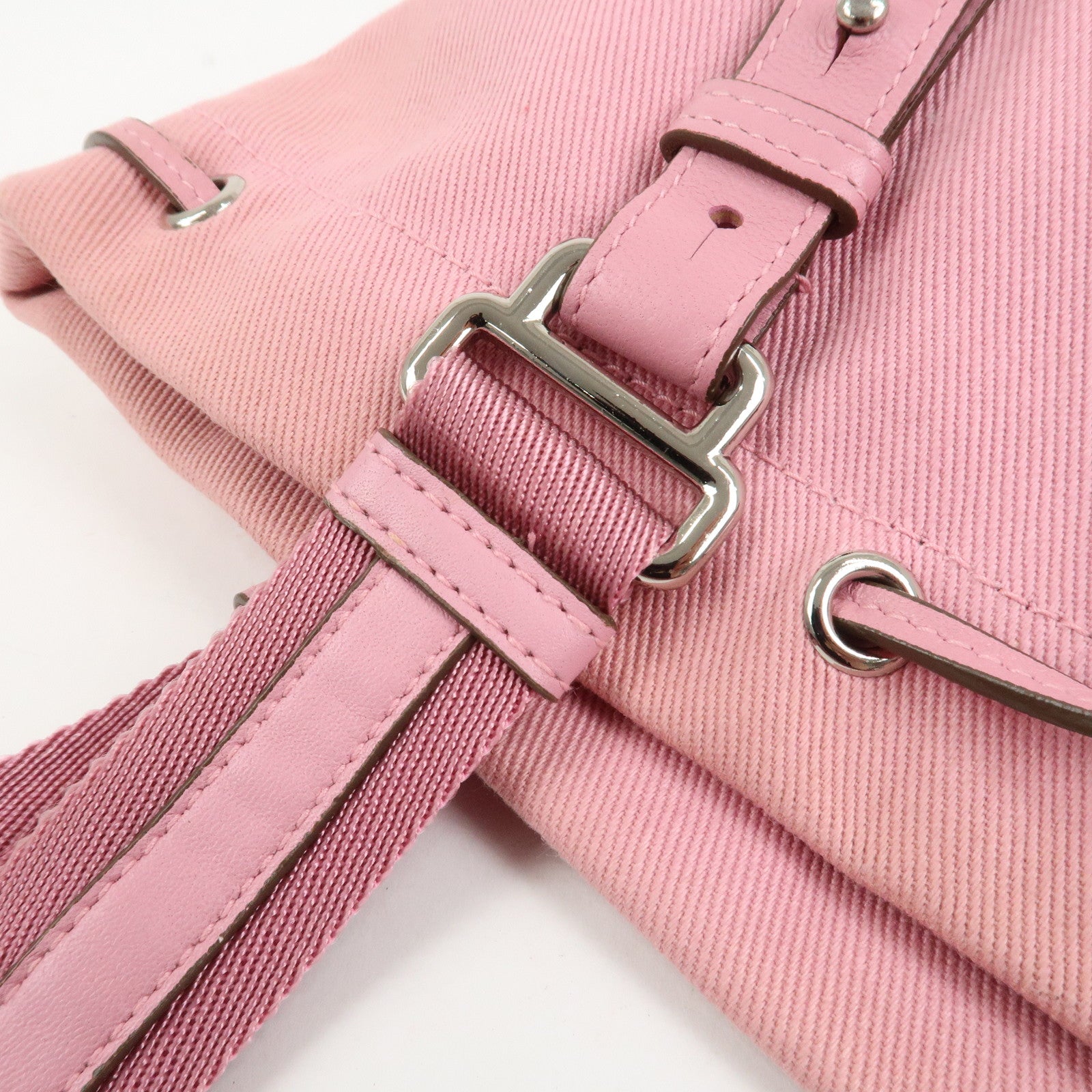 SAINT LAURENT Canvas Leather Kahara Tote Shoulder Bag Pink 121631