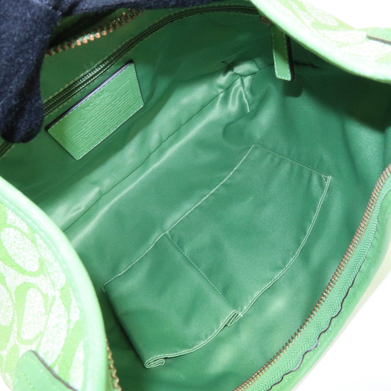 COACH Signature PVC Leather 2Way Bag Shoulder Bag Hand Bag Green