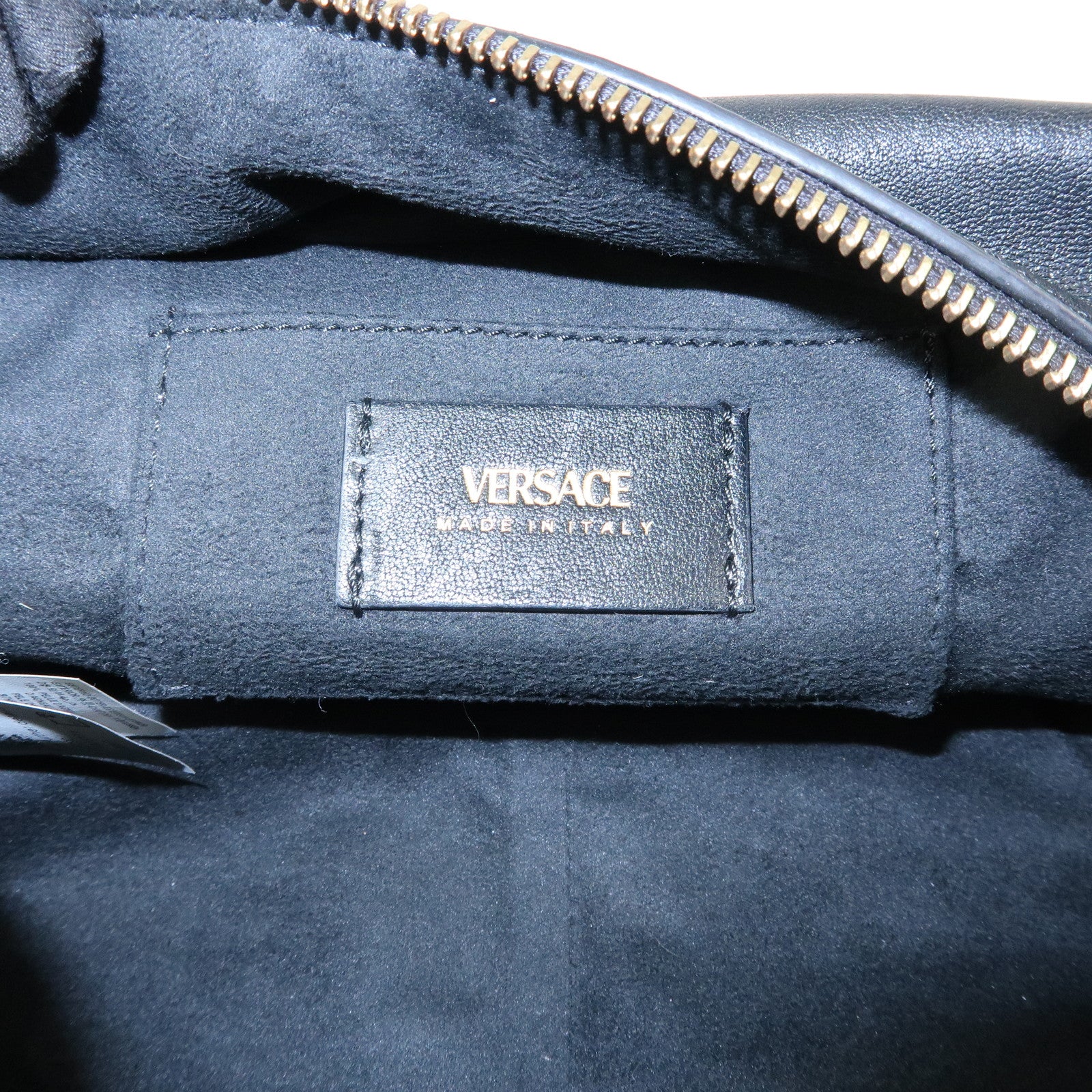 VERSACE Medusa Nappa Leather Bowling Bag Shoulder Bag Black