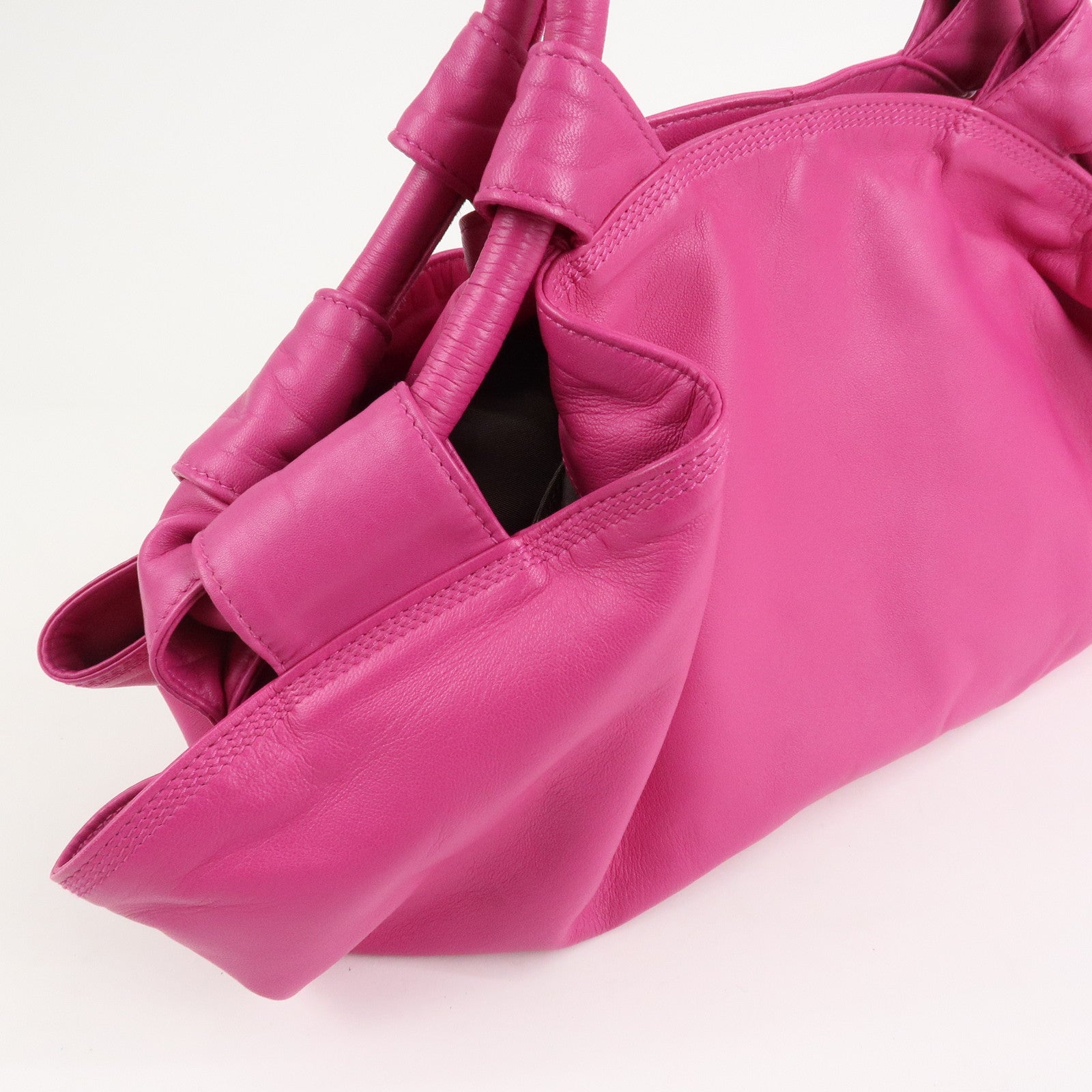 LOEWE Anagram Nappa Aire Leather Hand Bag Tote Bag Fuchsia Pink