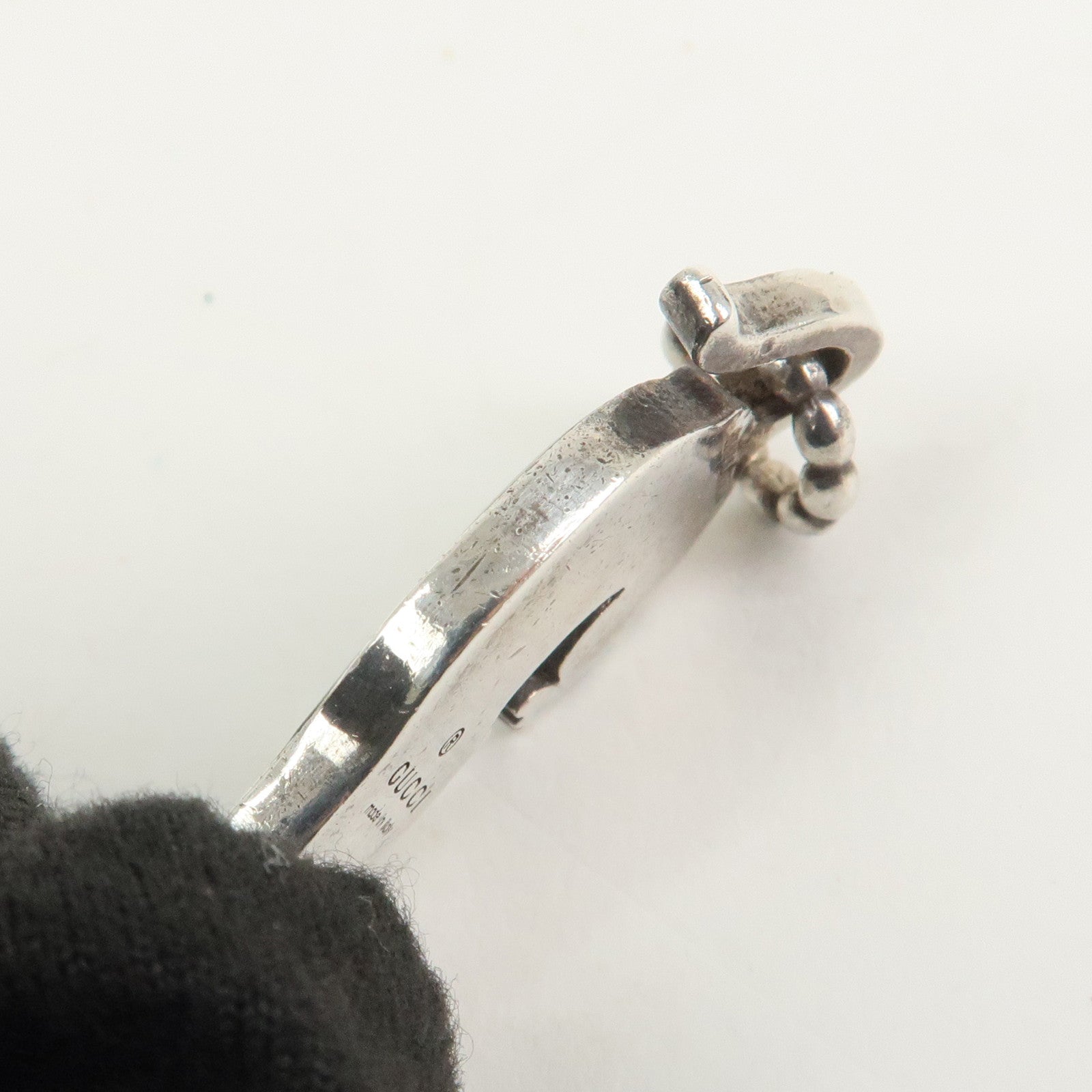 GUCCI Tiger Motif Pendant Top SV925 Silver Green