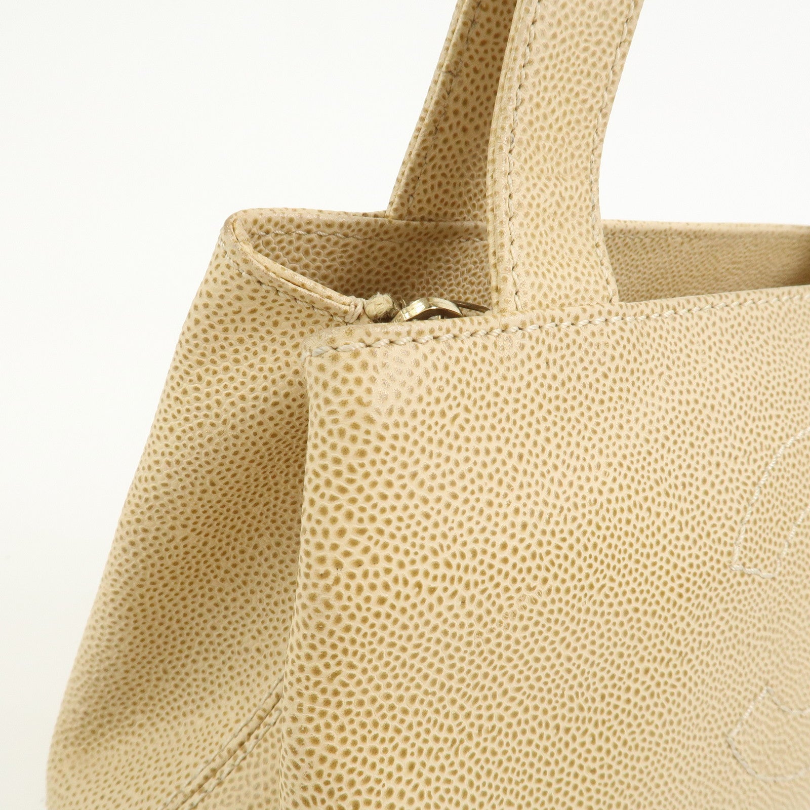 CHANEL COCO Mark Caviarskin Shoulder Bag Hand Bag Beige