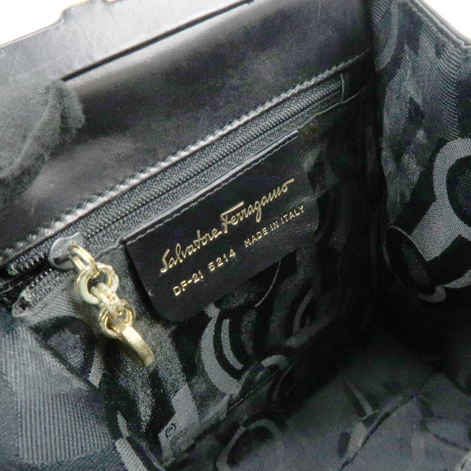 Ferragamo Vara Ribbon Leather 2Way Bag Hand Bag Black