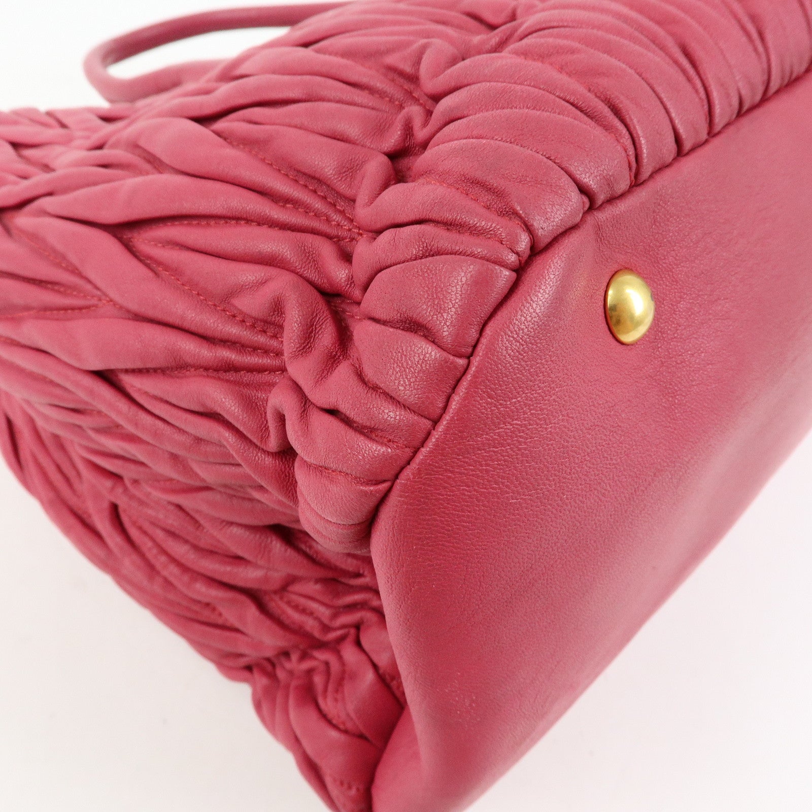 MIU MIU Matelasse Leather Tote Bag Shoulder Bag Hand Bag Pink