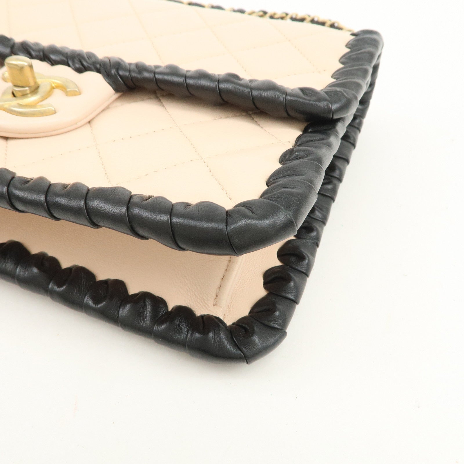 CHANEL Matelasse Mini Flap Lamb Skin Chain Shoulder Bag AS2495