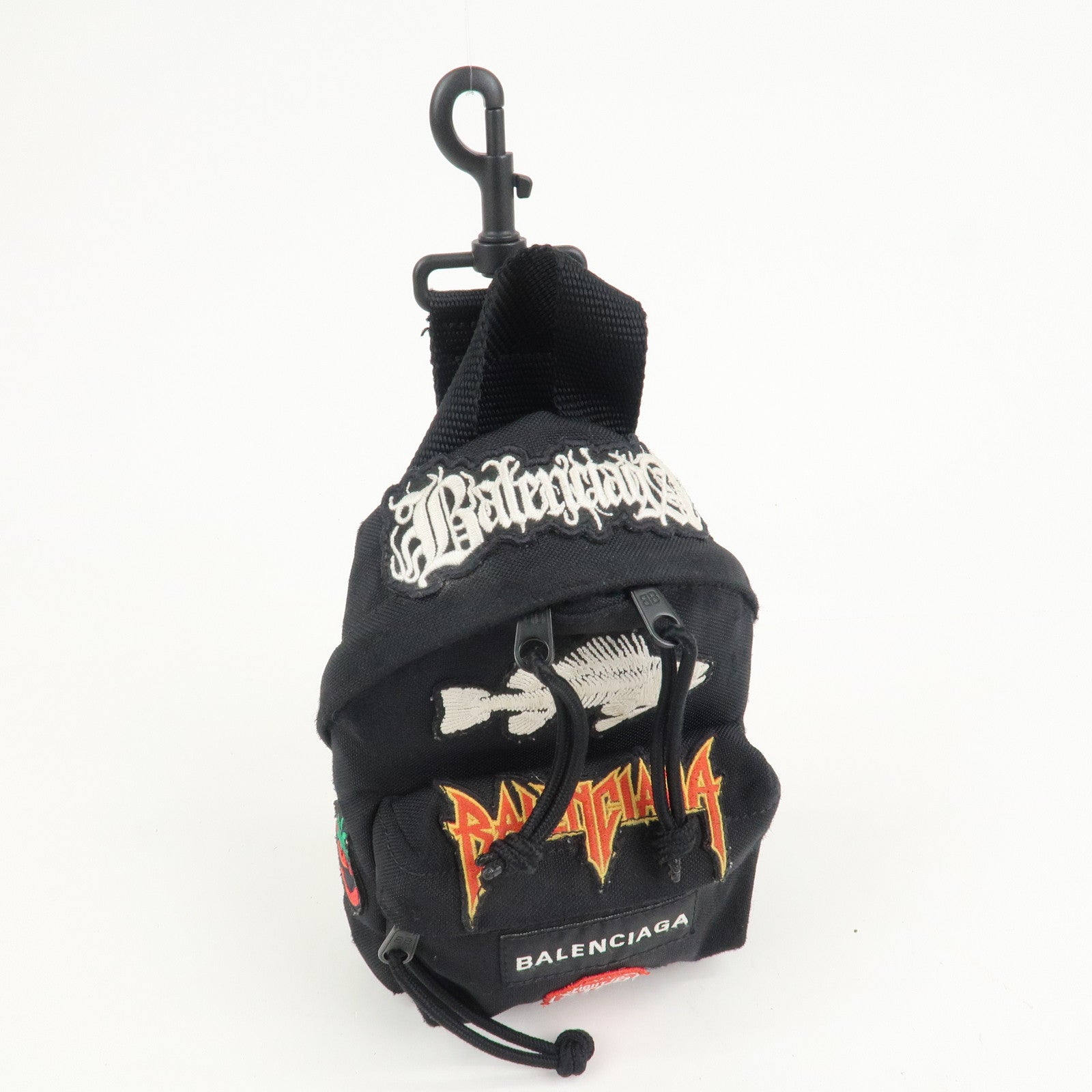 BALENCIAGA Logo Nylon Explorer Mini Shoulder Bag Black 656060