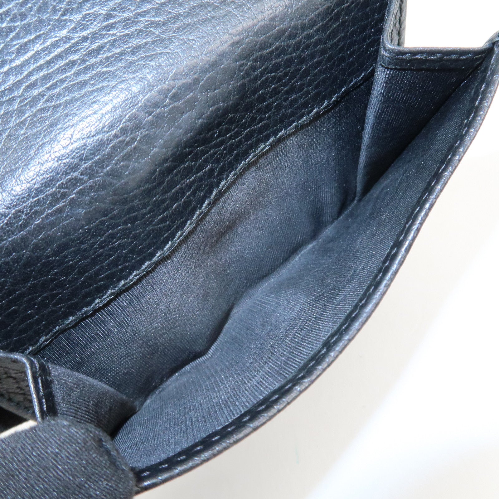 GUCCI GG Marmont Leather Double Hook Wallet Black 456122 Used