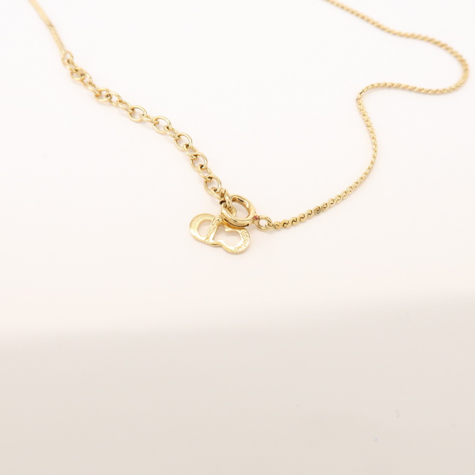 Christian Dior CD Logo Metal Necklace Choker Gold