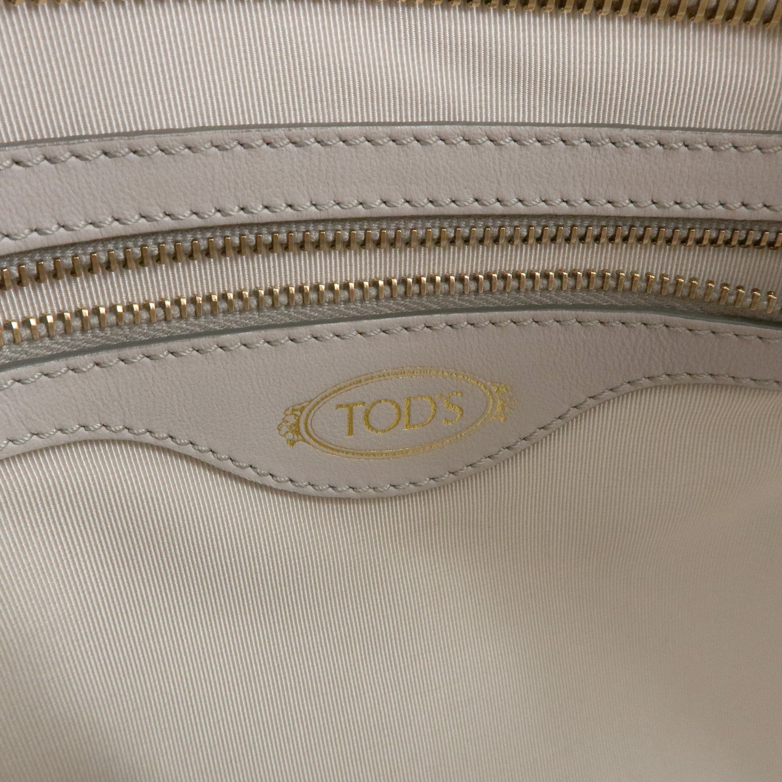 TOD'S OBOE Medium Leather Shoulder Bag Hand Bag Gray