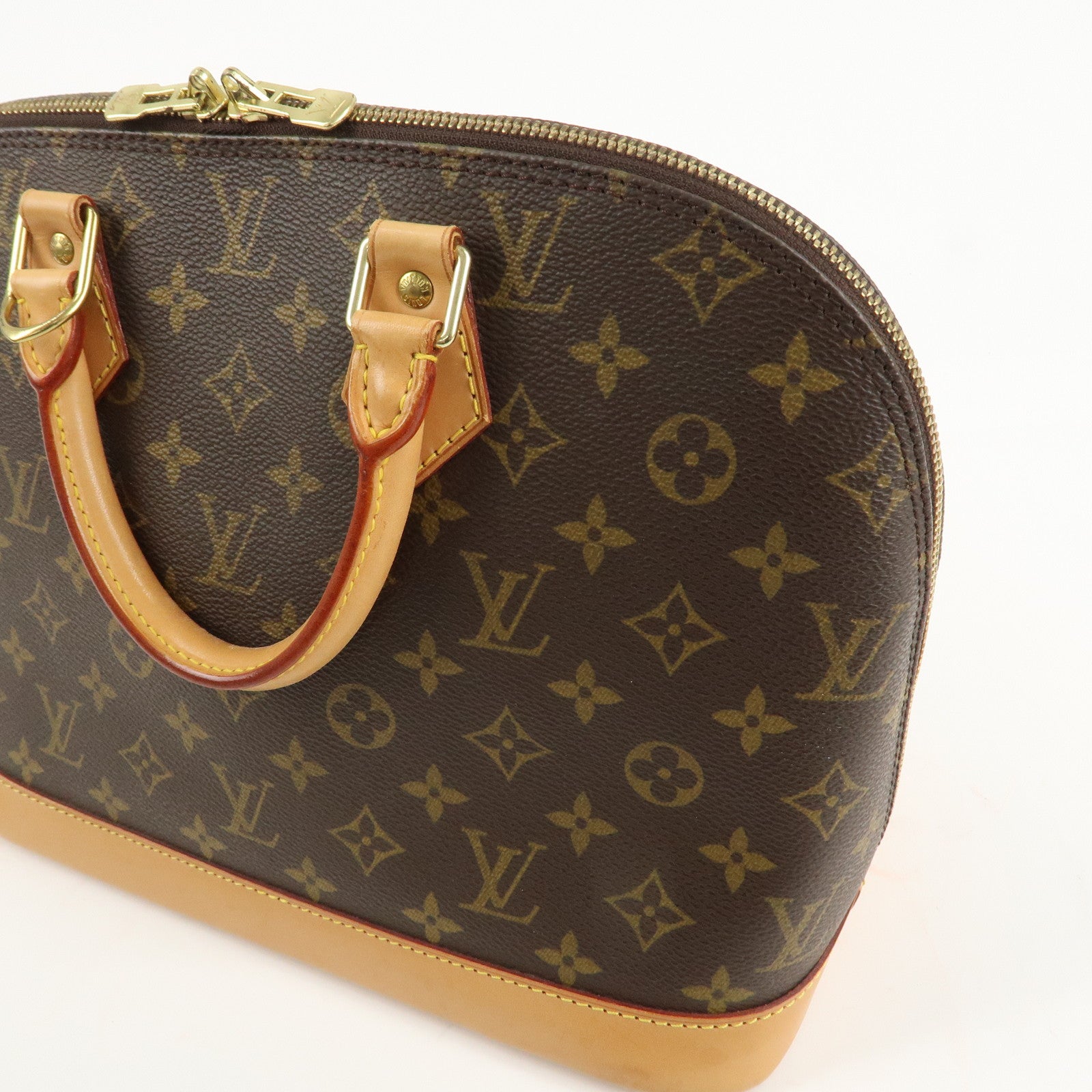 Louis Vuitton Monogram Canvas Alma Hand Bag Brown M51130 Used