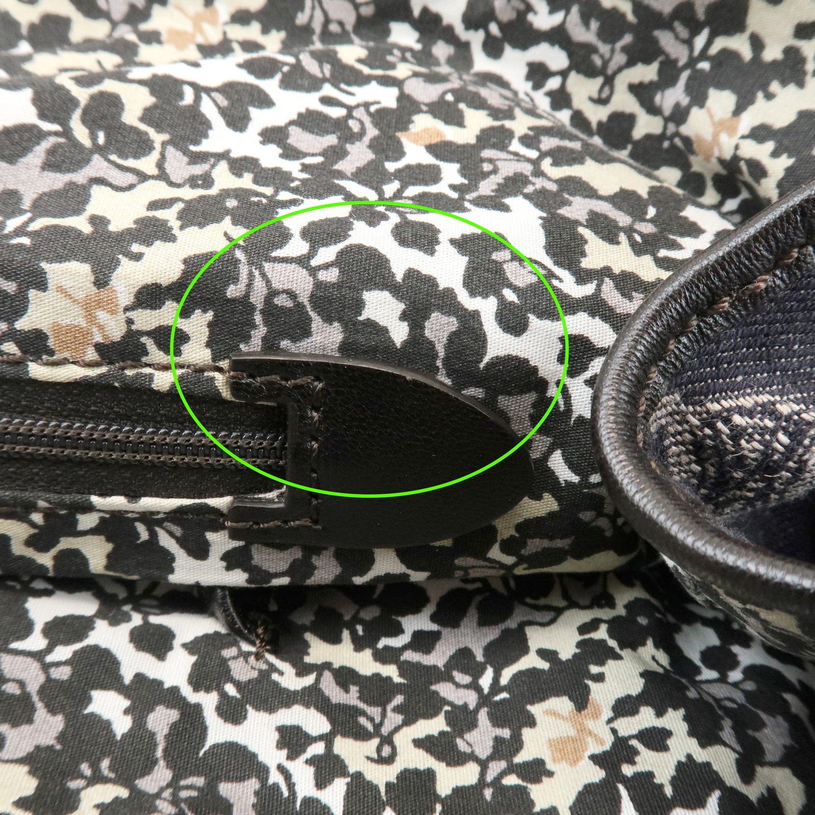 CELINE Macadam Logo Canvas Leather Shoulder Bag Hand Bag Navy