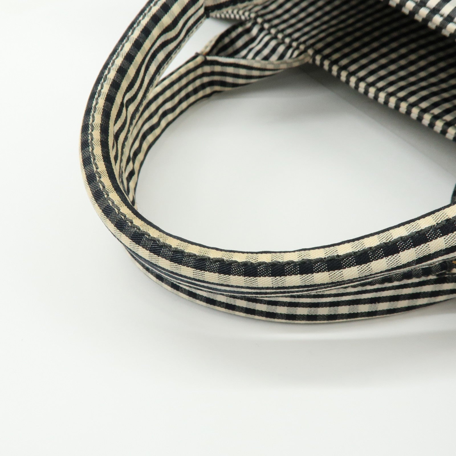 PRADA Canapa Canvas 2Way Bag Hand Bag Shoulder Bag Black Ivory