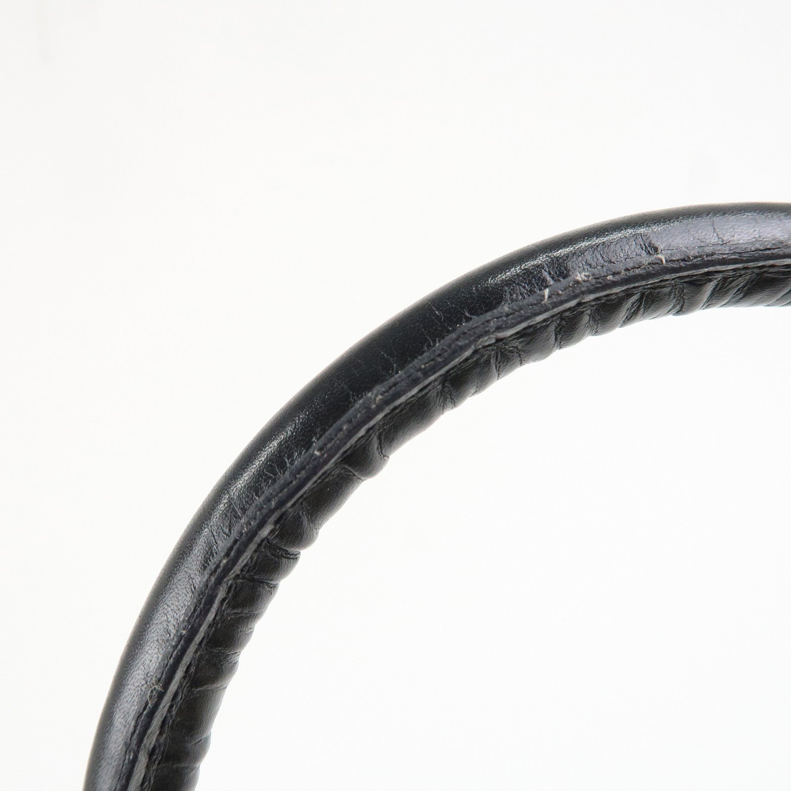 Ferragamo Leather 2Way Hand Shoulder Bag Black Gold HDW AK5644 Used