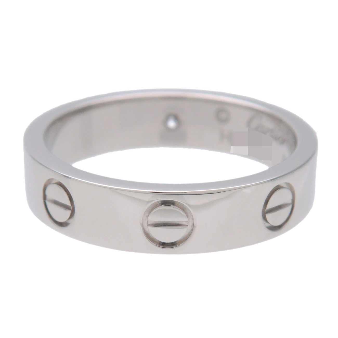 Cartier Mini Love 1P Diamond Ring K18 750WG White Gold #48 US4.5