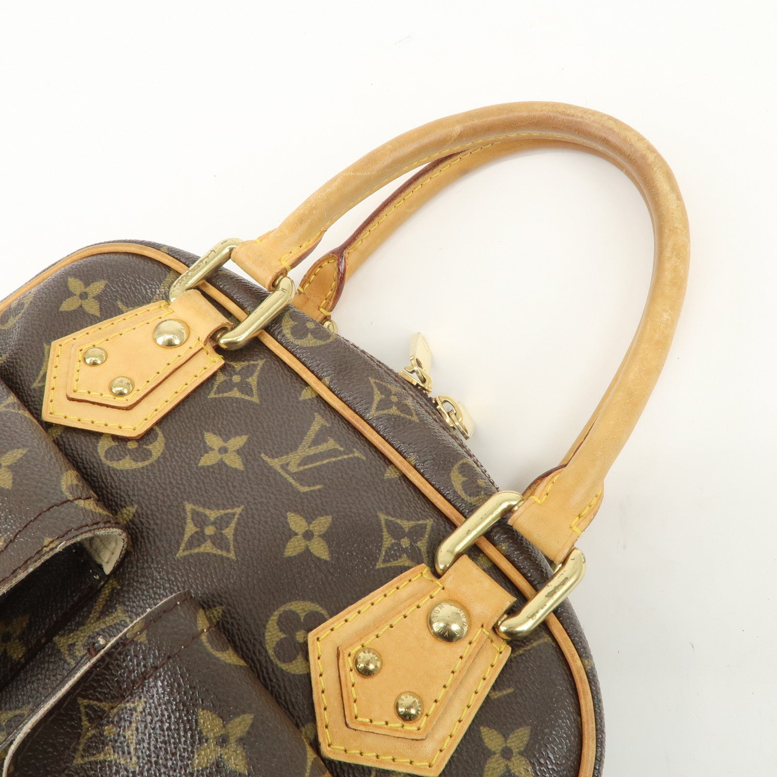 Louis Vuitton Monogram Manhattan PM Hand Bag Brown M40026