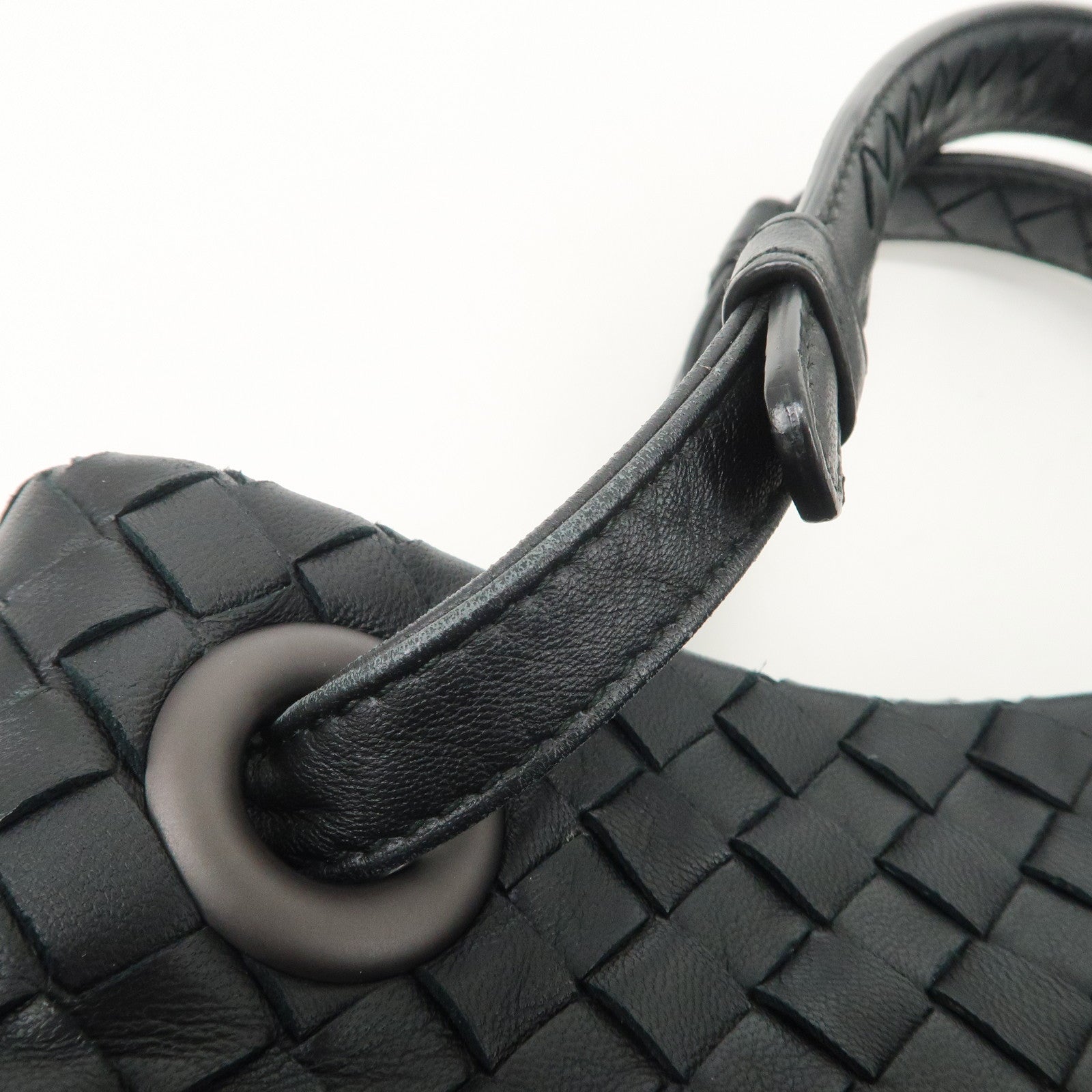 BOTTEGA VENETA Intrecciato Leather Garda Bag Hand Bag Black 405071