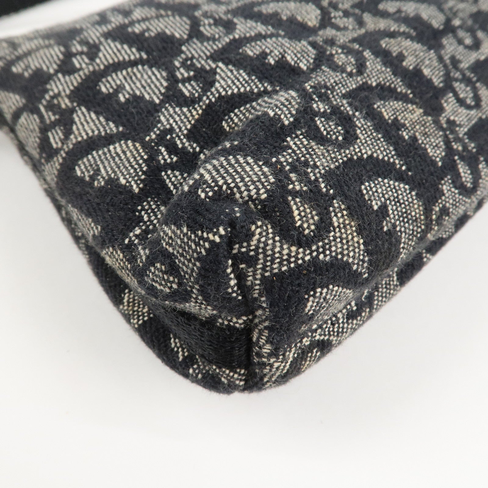 Christian Dior Trotter Canvas Leather Shoulder Bag Hand Bag Black Used