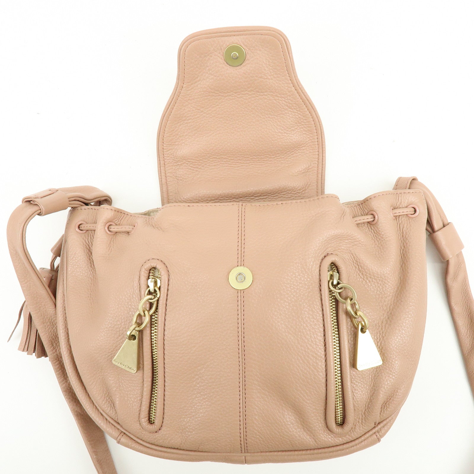 Chloe See By Chloe Leather Shoulder Bag Crossbody Bag Pink