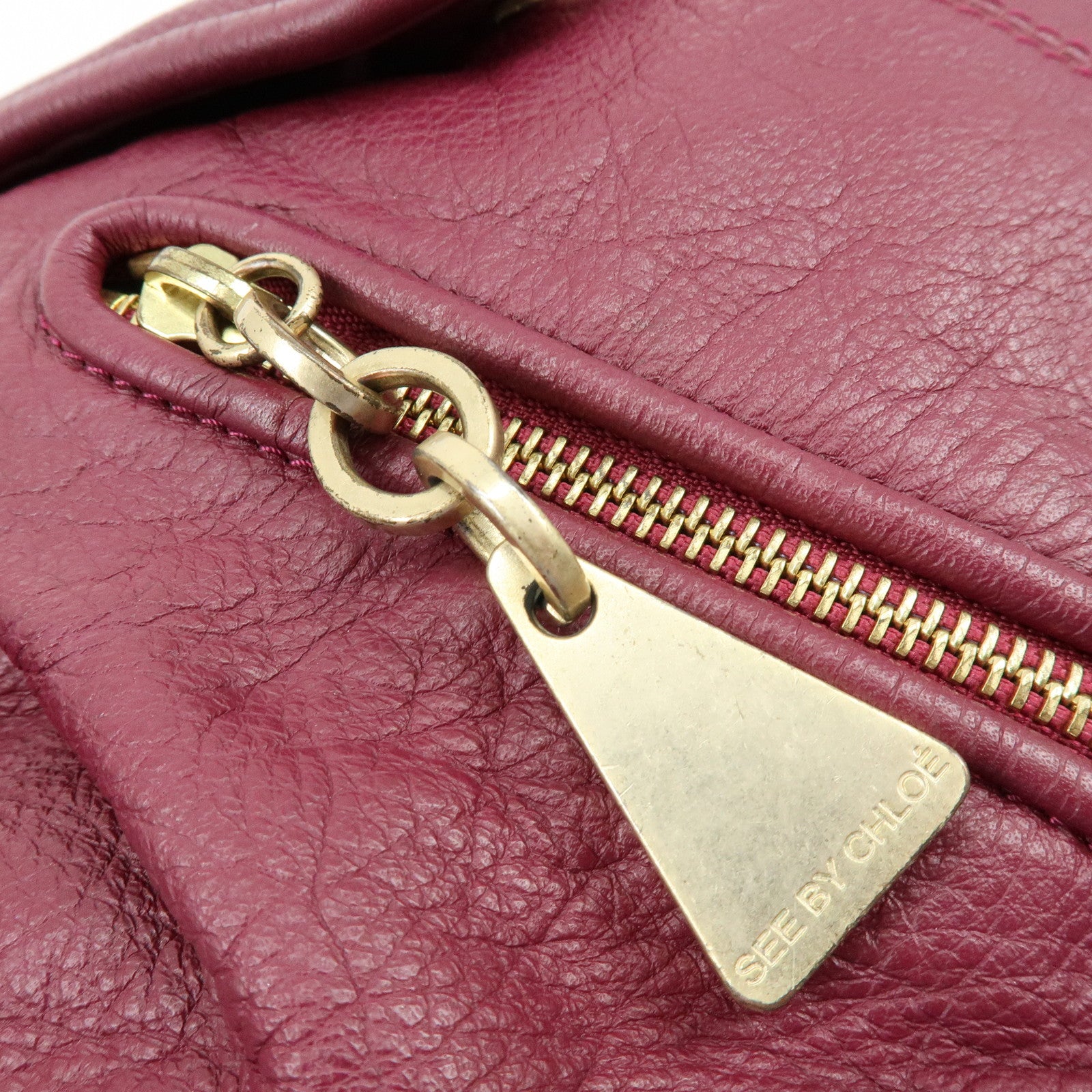 Chloe See By Chloe Leather Shoulder Bag Crossbody Bag Bordeaux