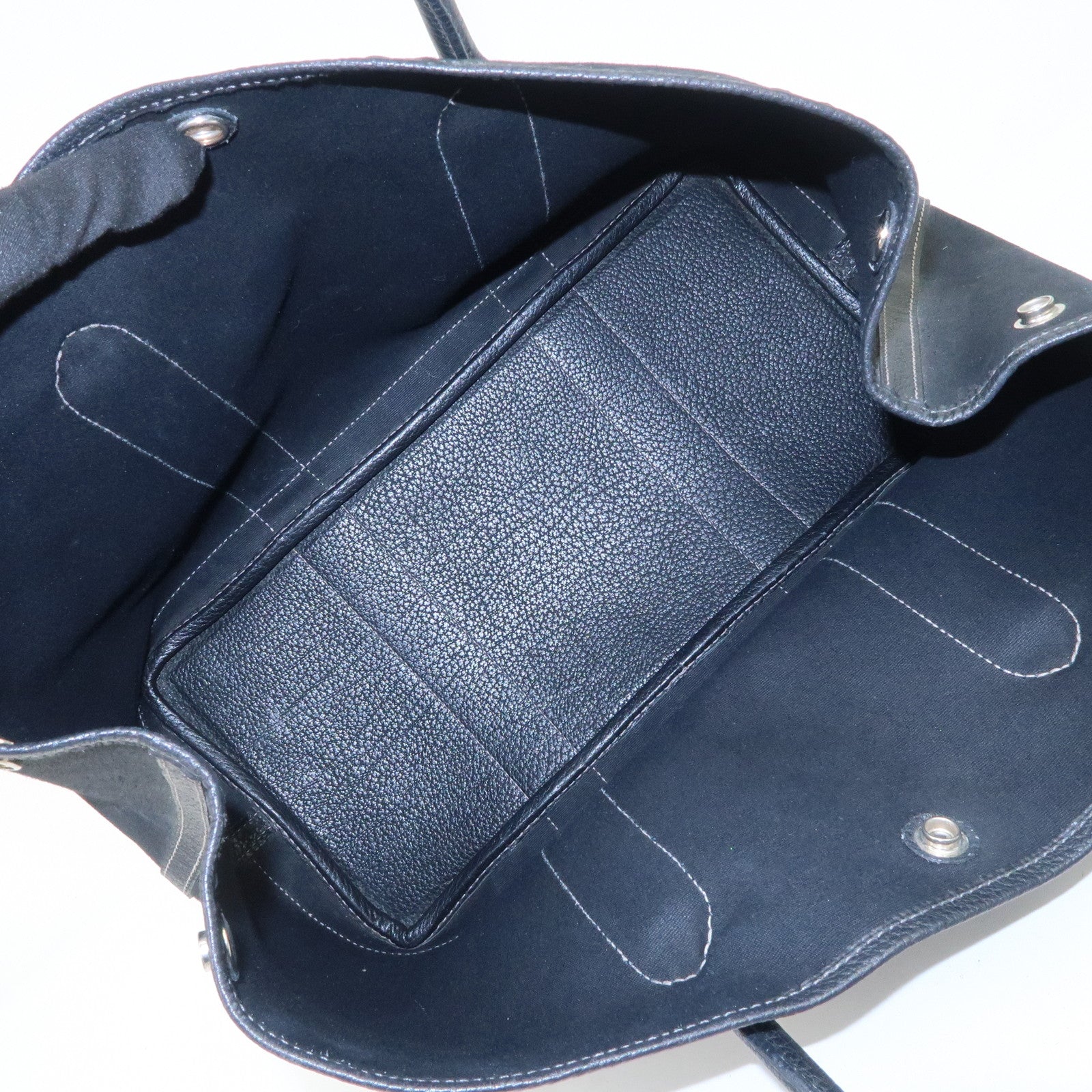 HERMES Toile Officier Negonda Garden Party PM G Stamped Tote Bag