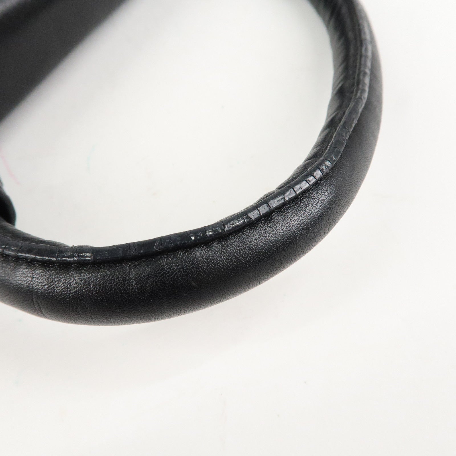 FENDI Leather Hand Bag Tassel Charm Gold Hardware Black Used